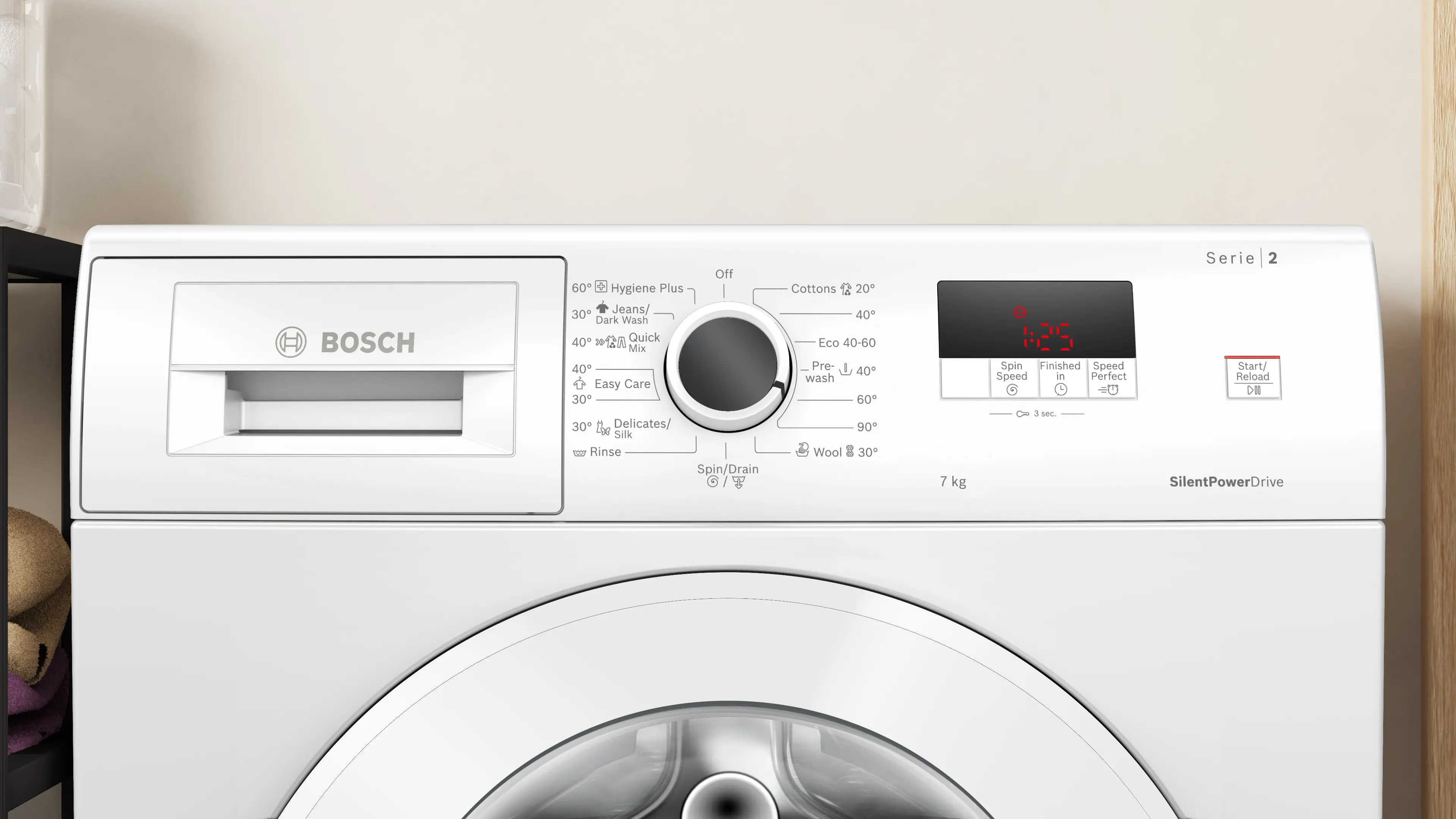 Mașină de spălat rufe Bosch Seria 2 WGE02200BY, 7 kg, 1200 rpm, încărcare frontală, albă [6]