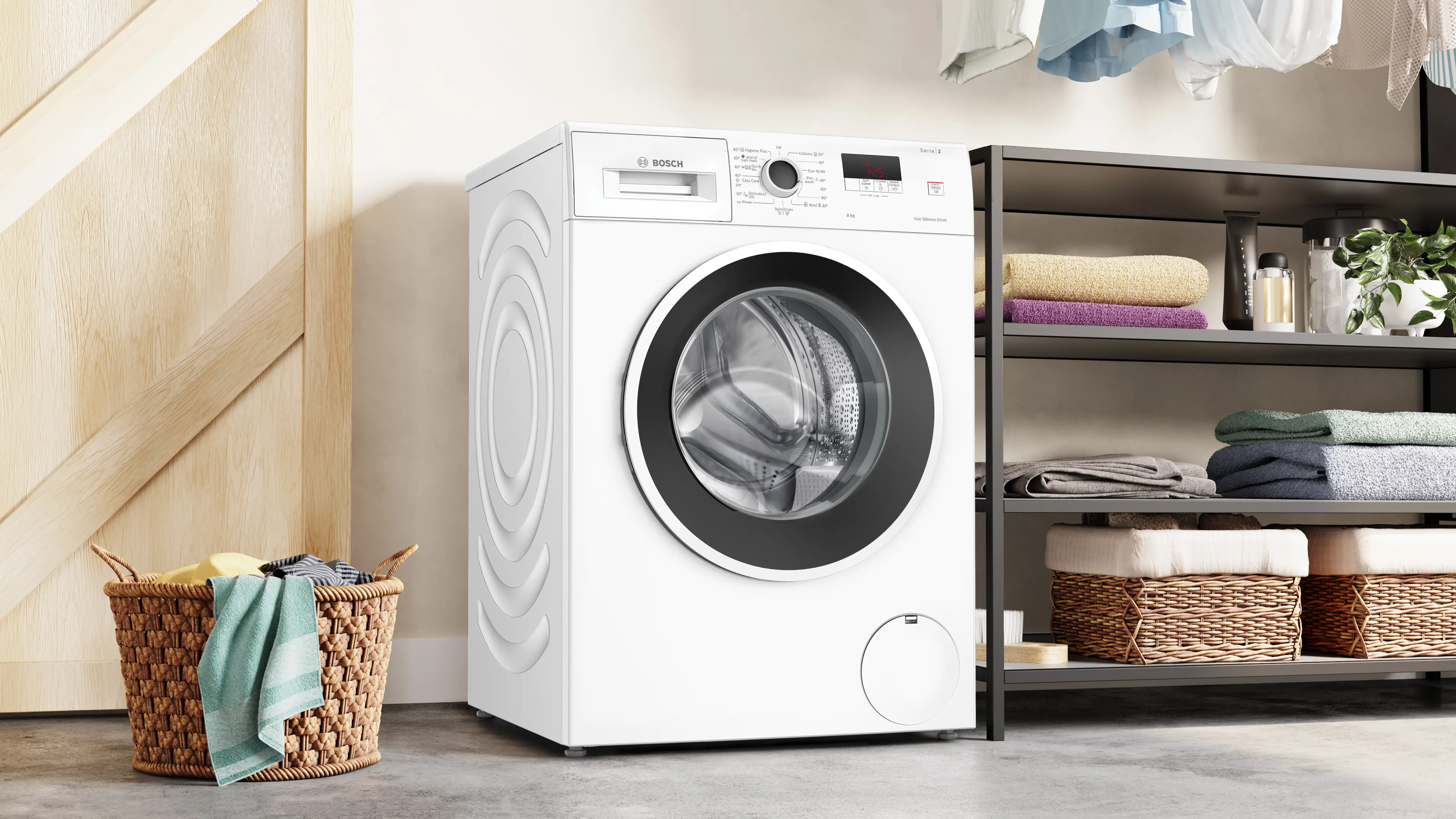 Mașina de spălat rufe cu încarcare frontală 8 kg max, Bosch Seria 2, 1200 rpm [2]