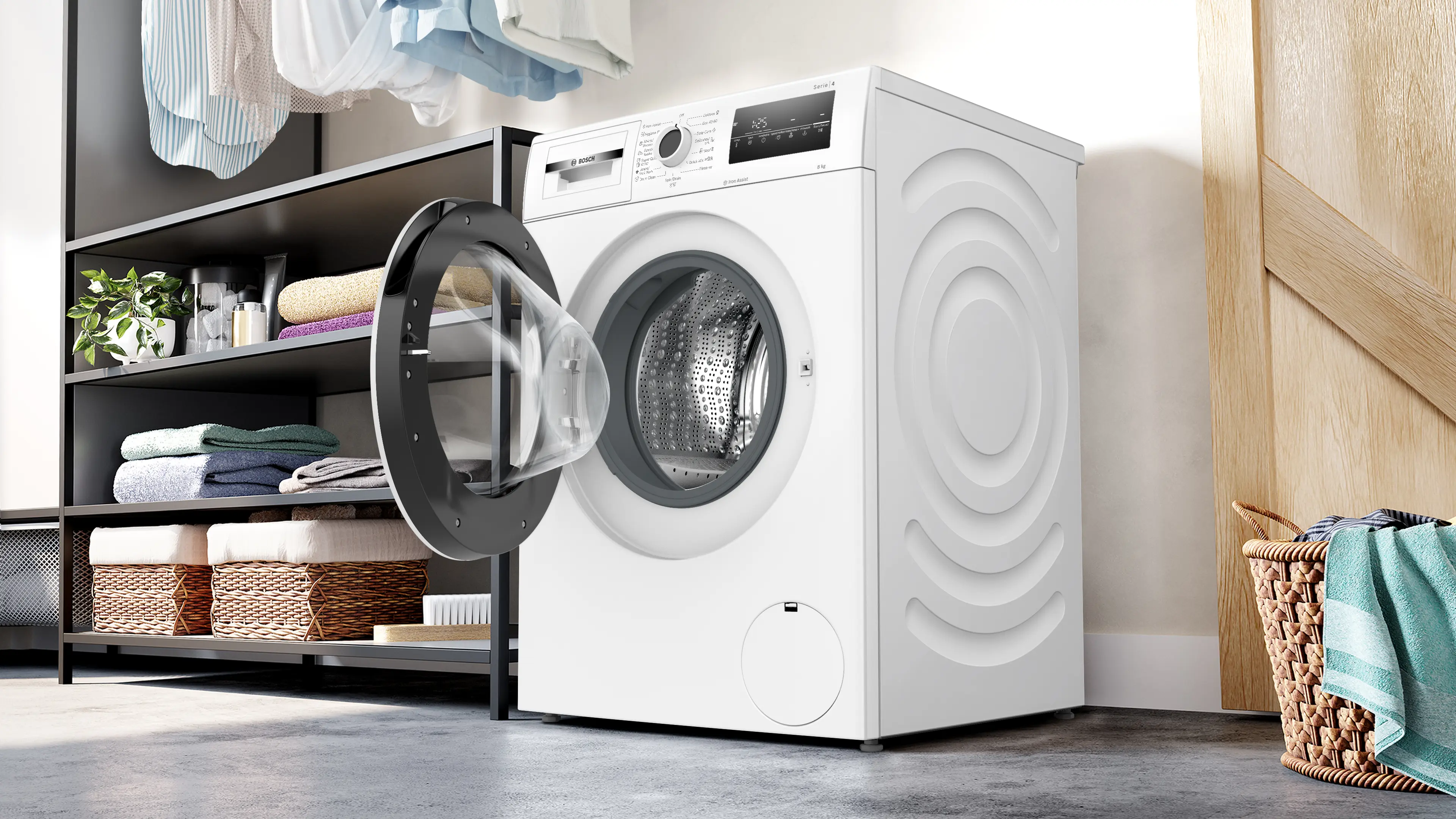 Mașină de spălat rufe Bosch Seria 4 WAN2826SBY, 8 kg, 1400 rpm, încărcare frontală, albă [9]