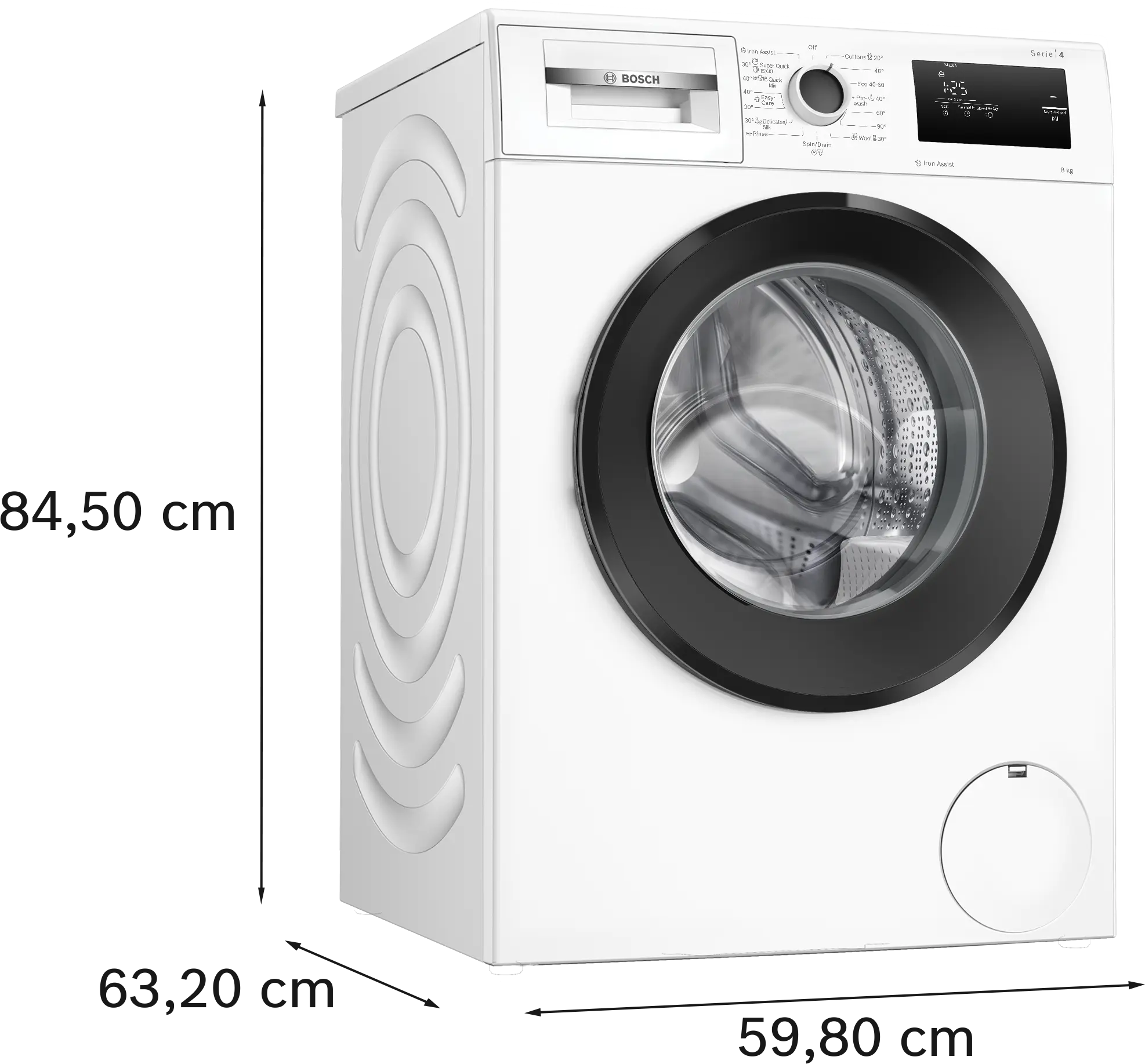 Mașina de spălat rufe cu încarcare frontală 8 kg max, Bosch Seria 4, 1400 rpm [2]