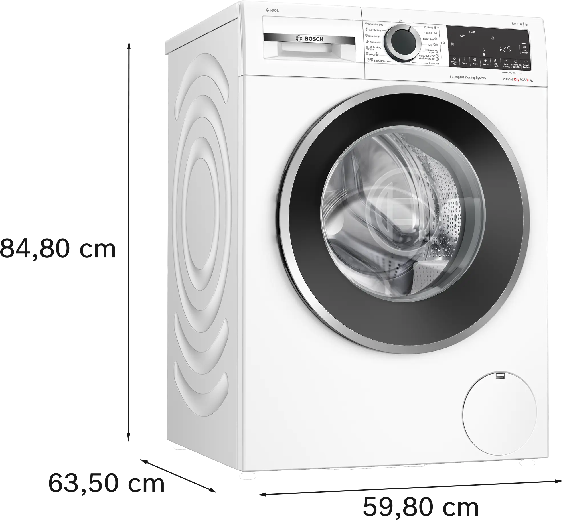 Mașina de spălat rufe cu uscător 10.5/6 kg max. 1400 rpm, Bosch Seria 6, Alb [4]