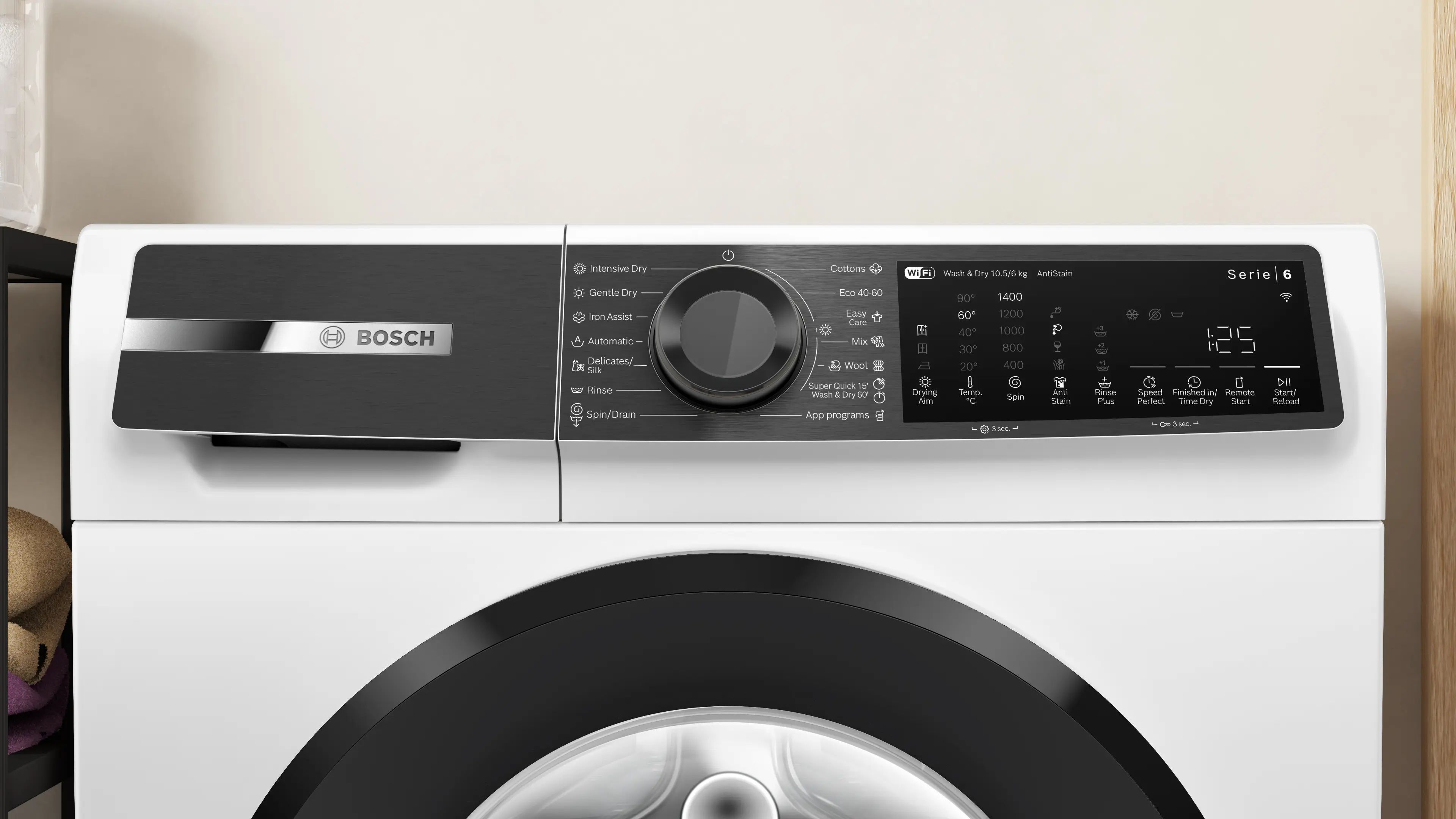 Mașină de spălat rufe cu uscător Bosch Seria 6 WNG25401BY, 10.5/6 kg, 1400 rpm [6]
