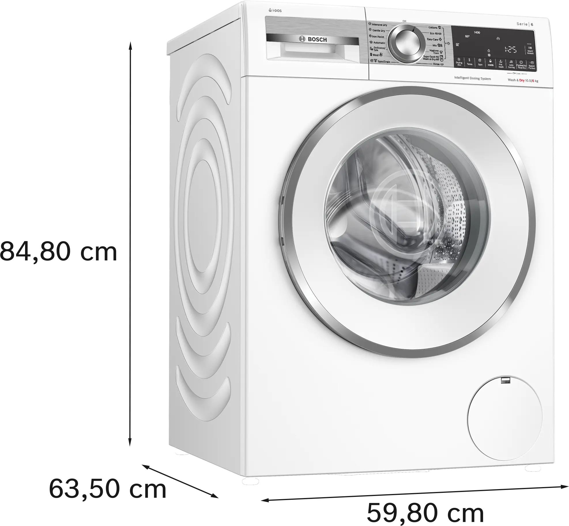 Mașină de spălat rufe cu uscător Bosch Seria 6 WNG254A9BY, 10.5/6 kg, 1400 rpm [9]