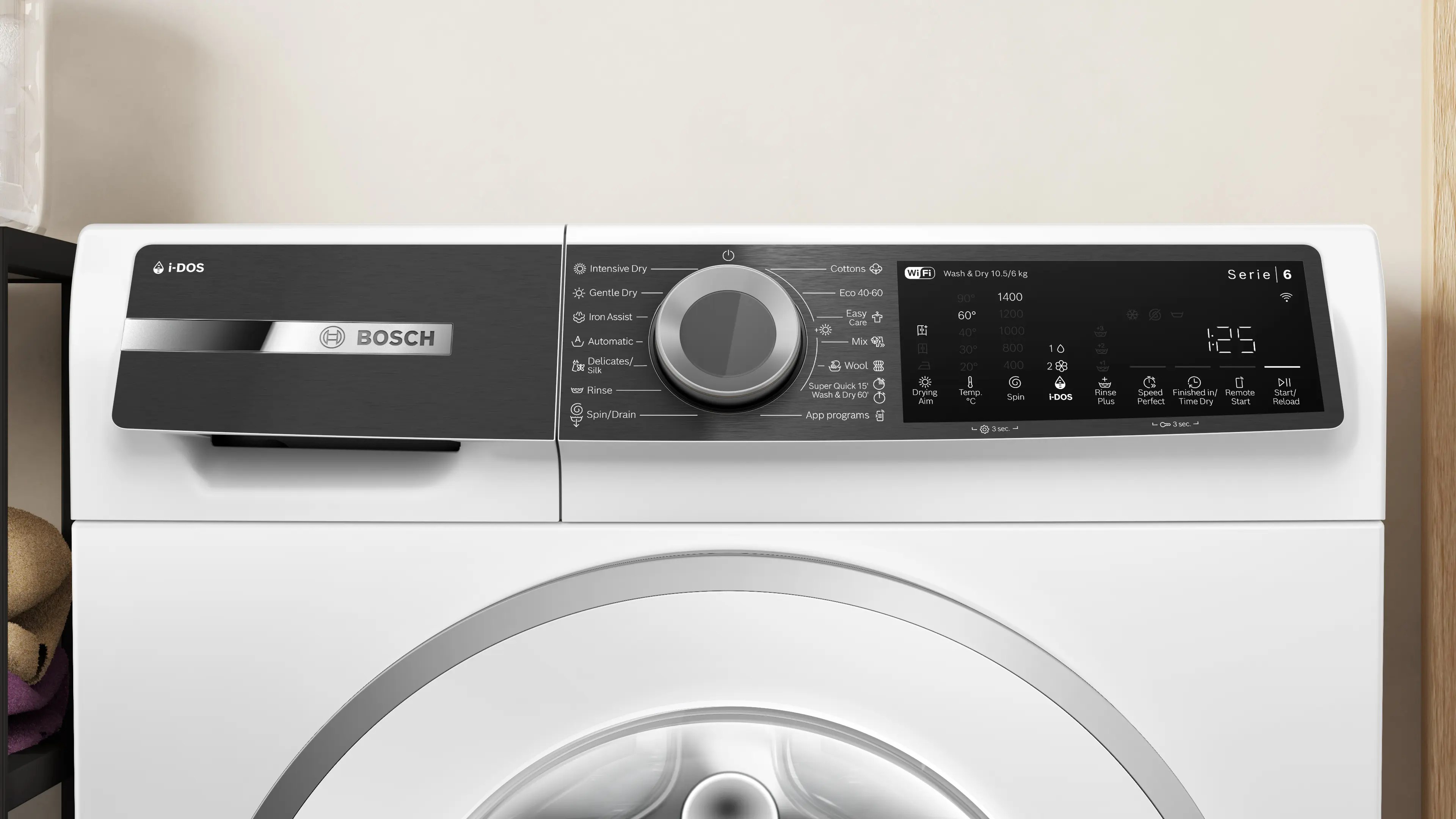 Mașină de spălat rufe cu uscător Bosch Seria 6 WNG254A7BY, 10.5/6 kg, 1400 rpm [7]