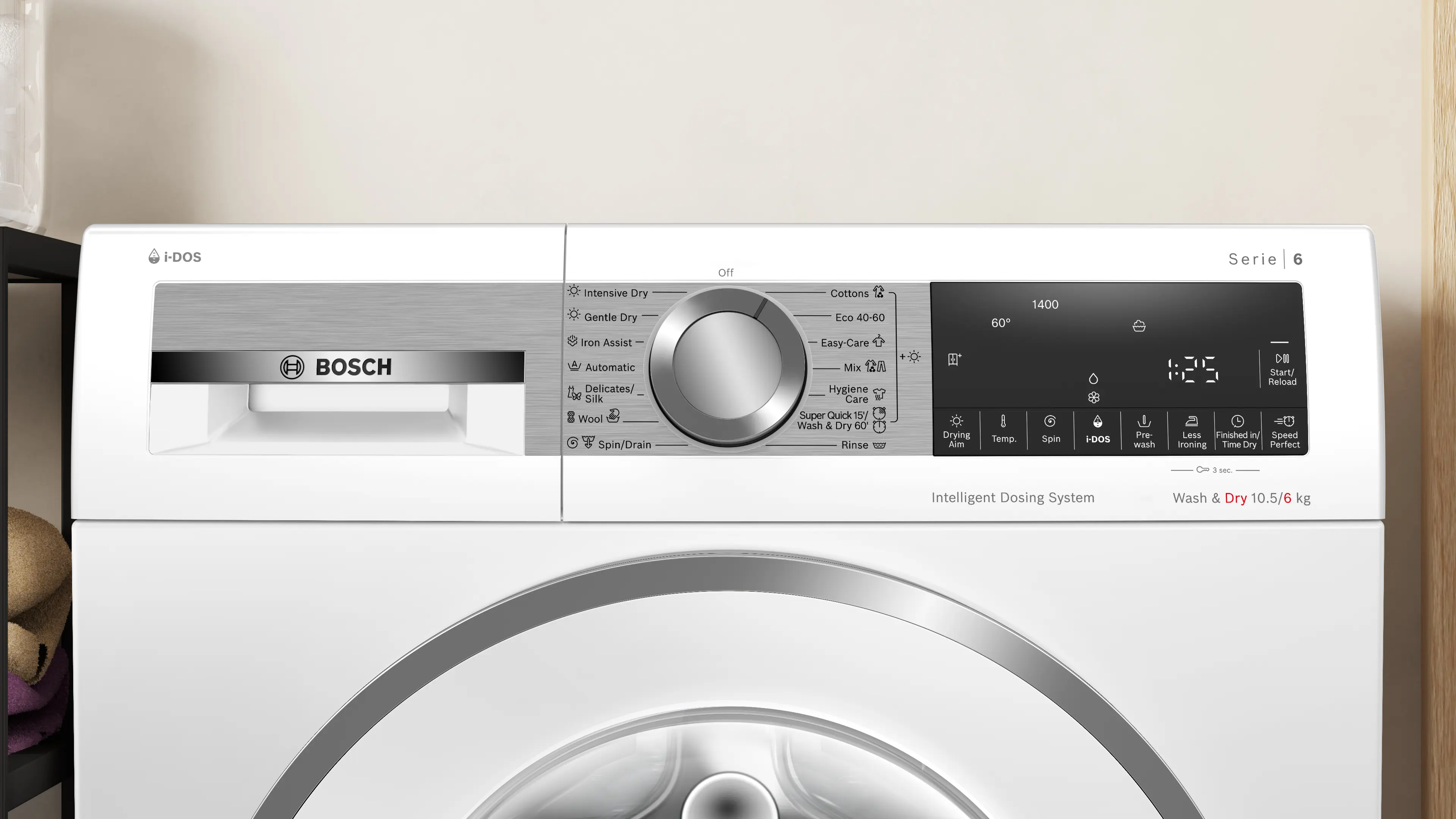 Mașină de spălat rufe cu uscător Bosch Seria 6 WNG254A9BY, 10.5/6 kg, 1400 rpm [5]