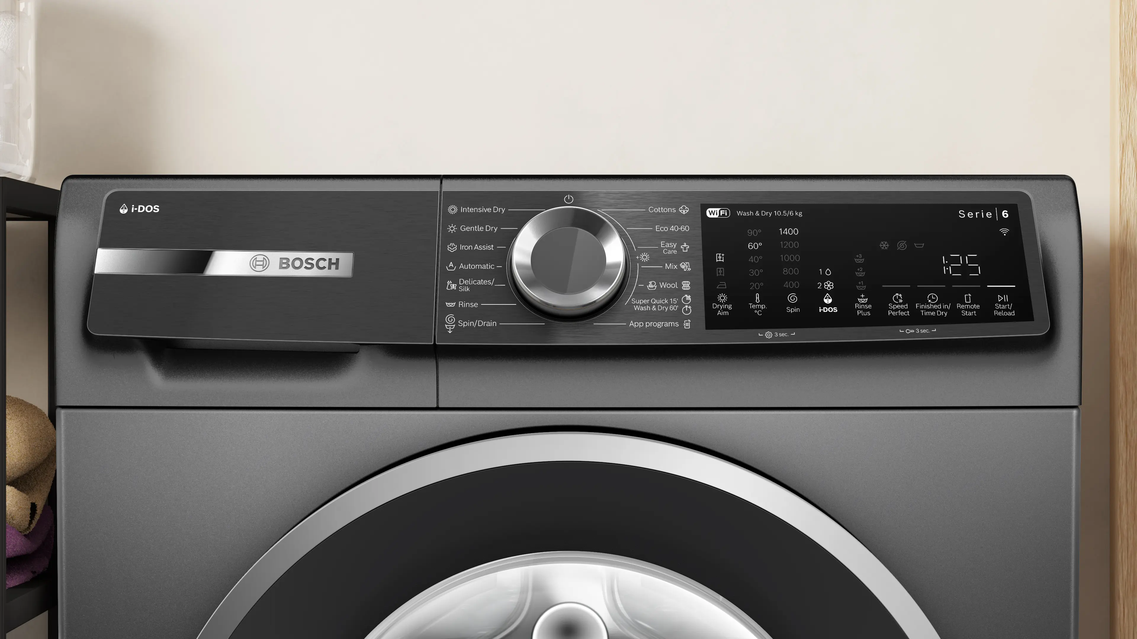 Mașină de spălat rufe cu uscător Bosch Seria 6 WNG254ARBY, 10.5/6 kg, 1400 rpm [7]