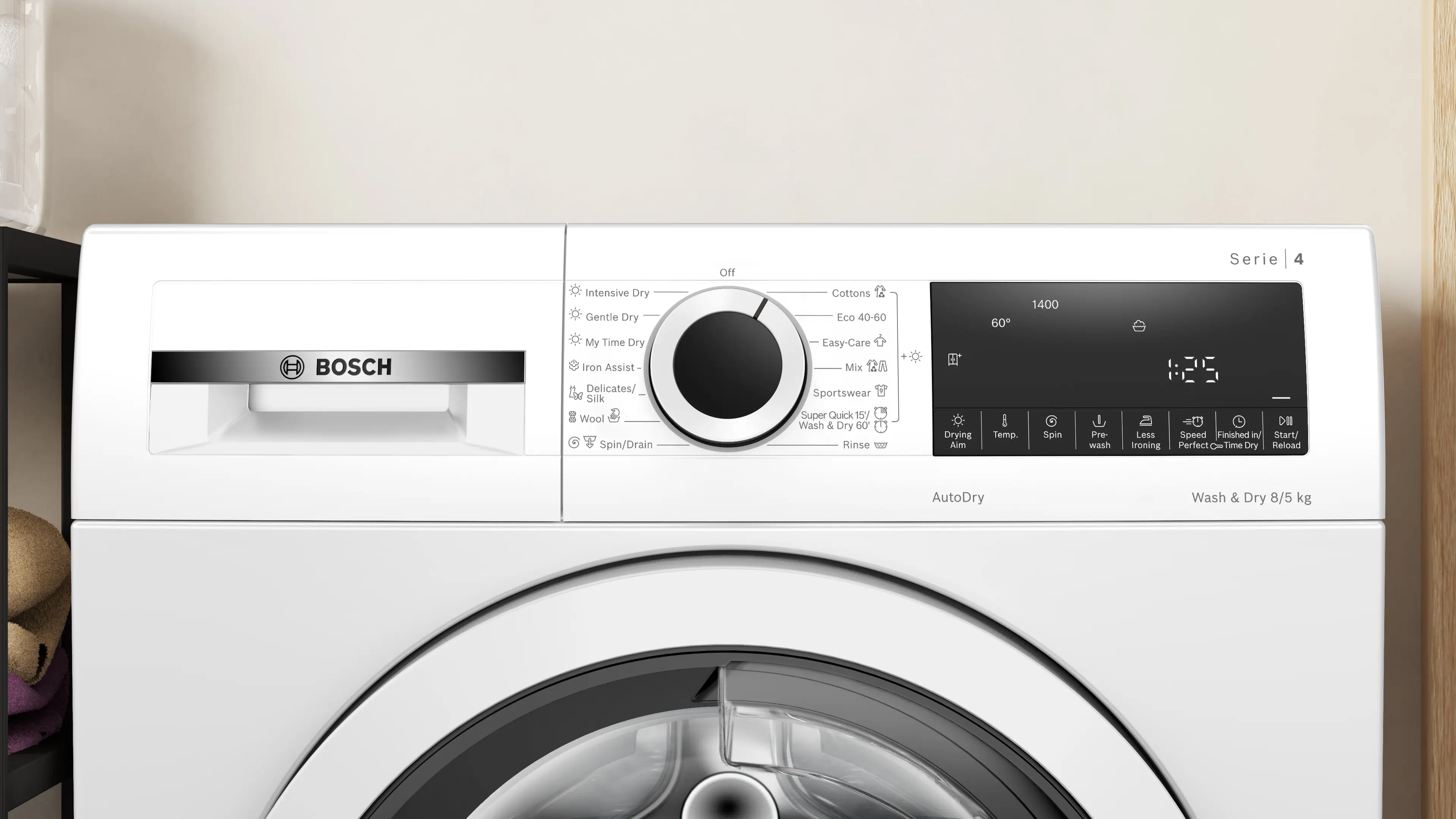 Mașină de spălat rufe cu uscător Bosch Seria 4 WNA13400BY, 8/5 kg, 1400 rpm [4]