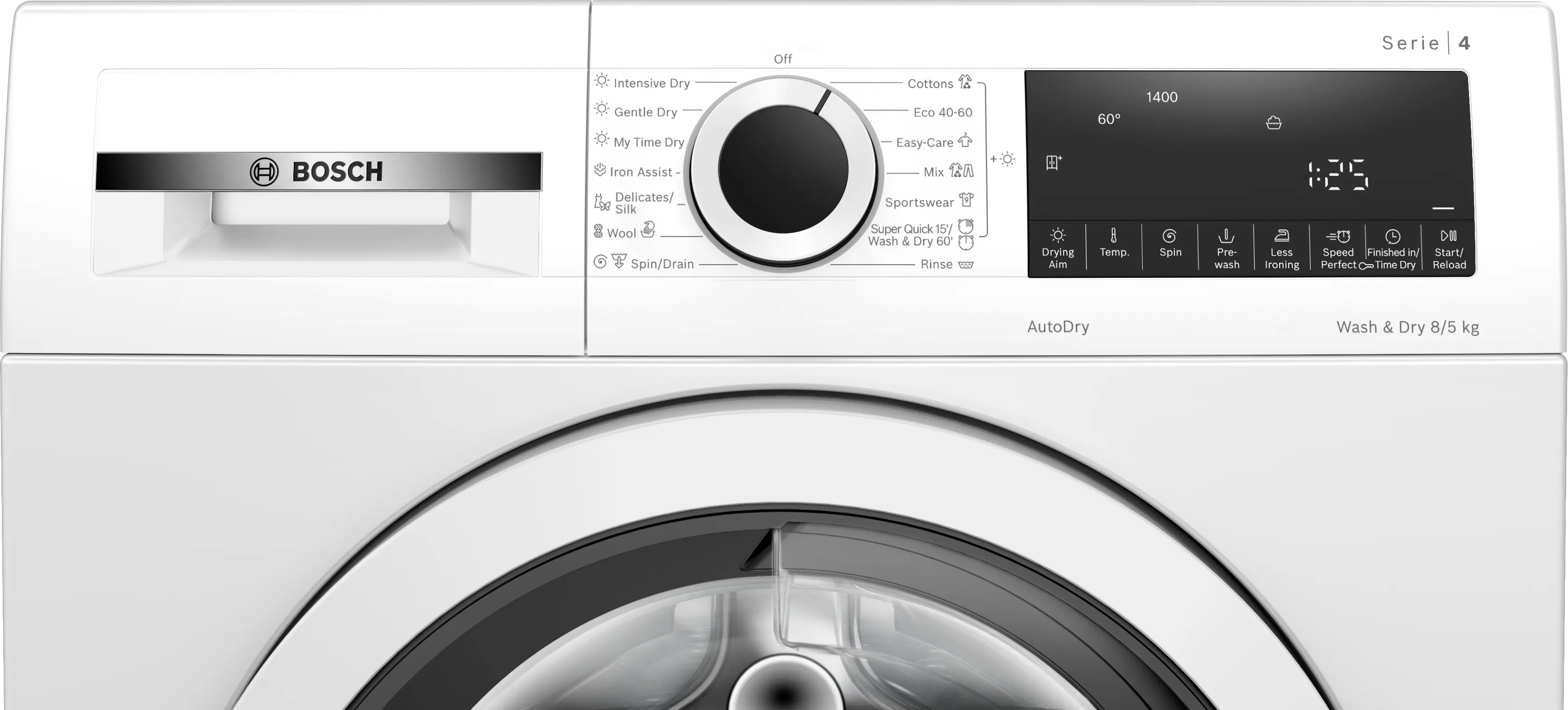 Mașină de spălat rufe cu uscător Bosch Seria 4 WNA13400BY, 8/5 kg, 1400 rpm [5]
