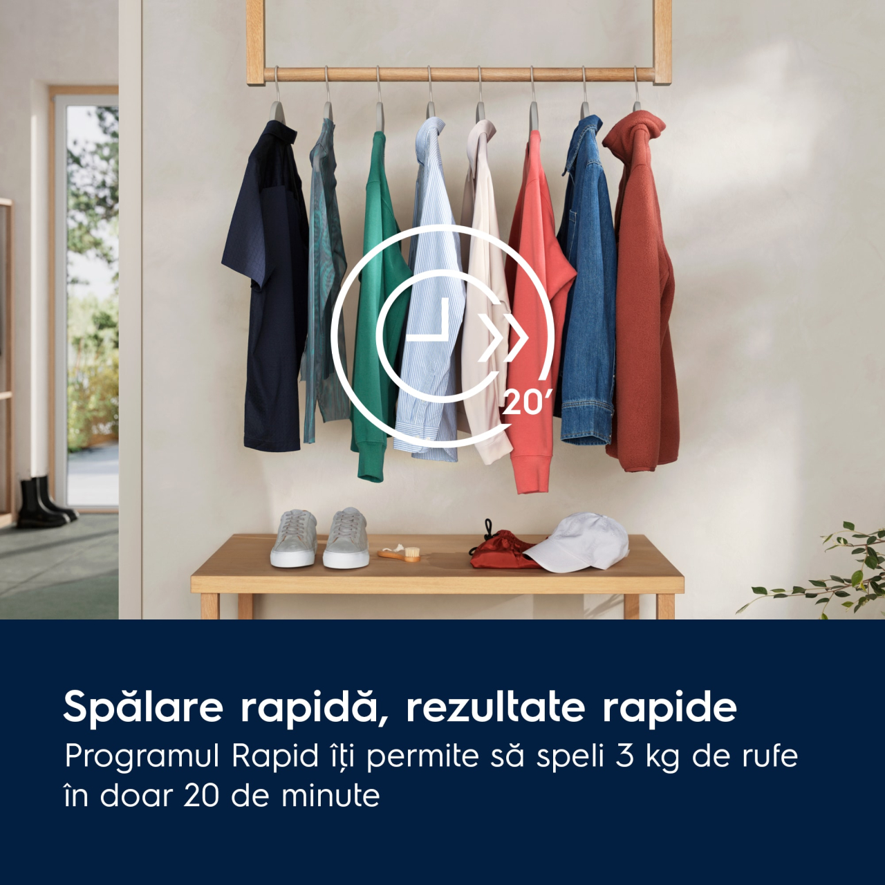 Mașină de spălat rufe Electrolux EW6F2412E – 10 kg, 1400 rpm, SensiCare & TimeManager® cu programe rapide, Clasa A, Alb [5]