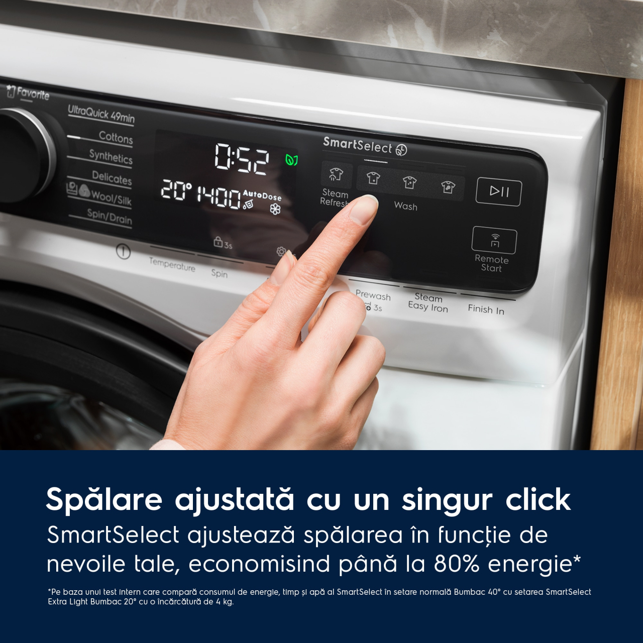 Mașină de spălat rufe Electrolux EW8FG5602CDE – UltraCare800 11 kg, 1550 rpm, Wi‑Fi & SmartSelect, UltraQuick 49 min & SteamRefresh, Clasa A, Negru [2]