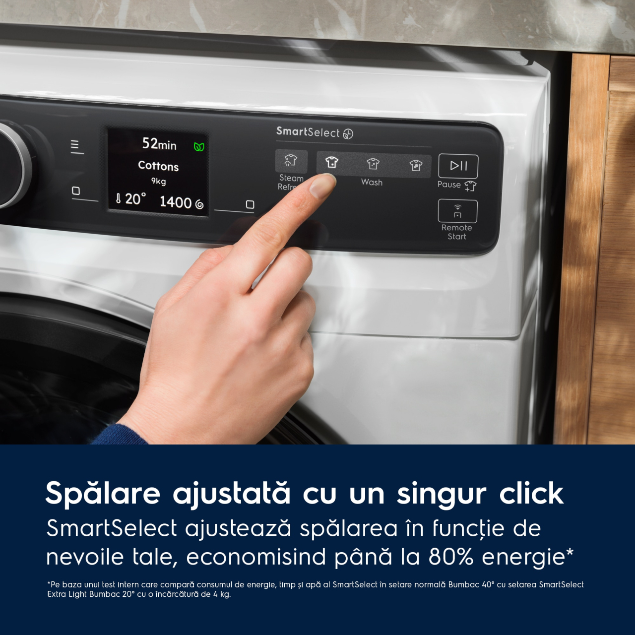 Mașină de spălat rufe Electrolux EW9F7607WCE – PerfectCare900 11 kg cu Wi‑Fi, UltraQuick 39 min & SteamRefresh, 1600 rpm, Clasa A, Alb [3]
