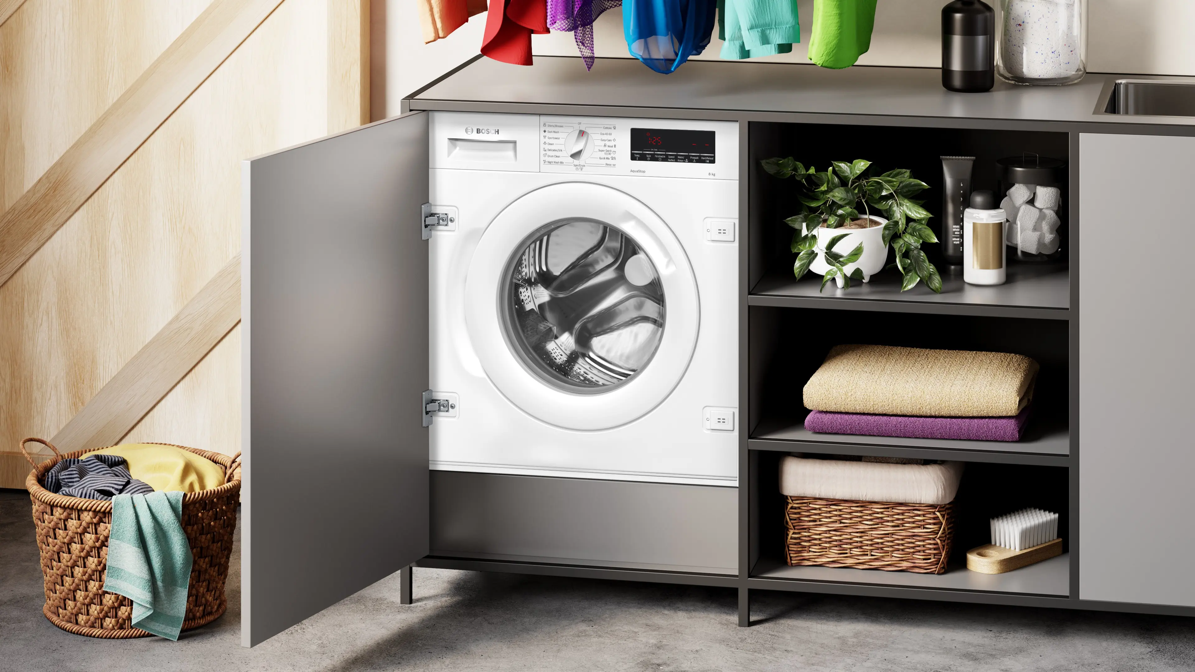 Mașină de spălat rufe încorporabilă Bosch Seria 8 WIW28542EU, 8 kg, 1400 rpm [9]