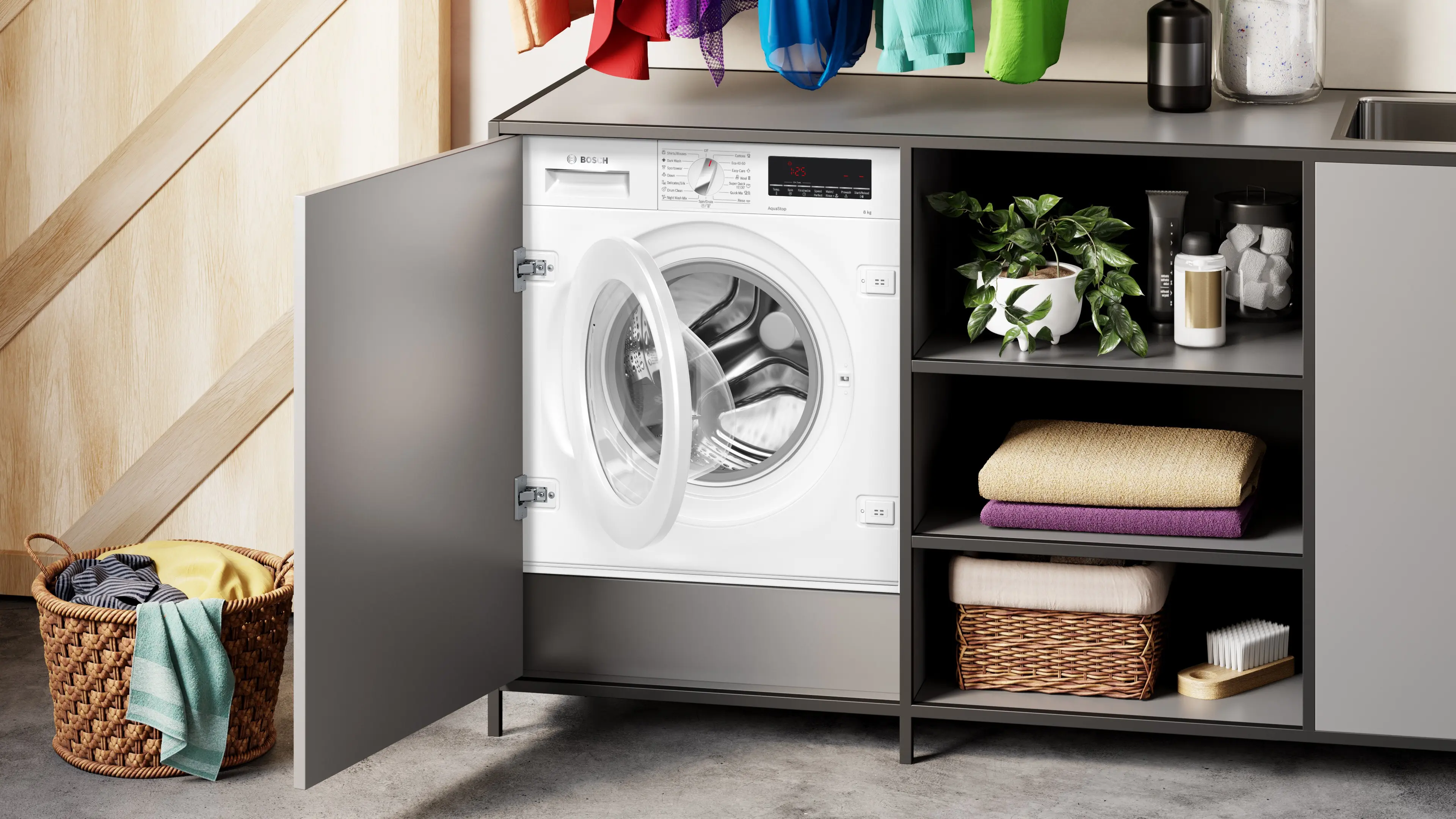 Mașină de spălat rufe încorporabilă Bosch Seria 8 WIW28542EU, 8 kg, 1400 rpm [8]