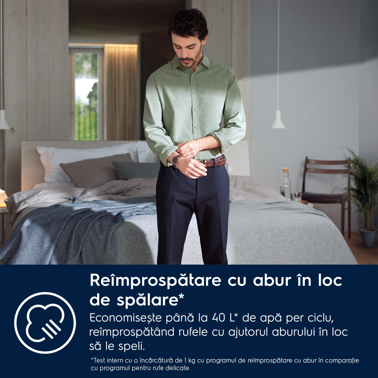 Mașină de spălat rufe incorporabilă Electrolux EW7N7F348SI – PerfectCare700 8 kg, 1400 rpm, SensiCare & SteamCare cu FreshScent, TimeManager®, Clasa B, Alb [7]