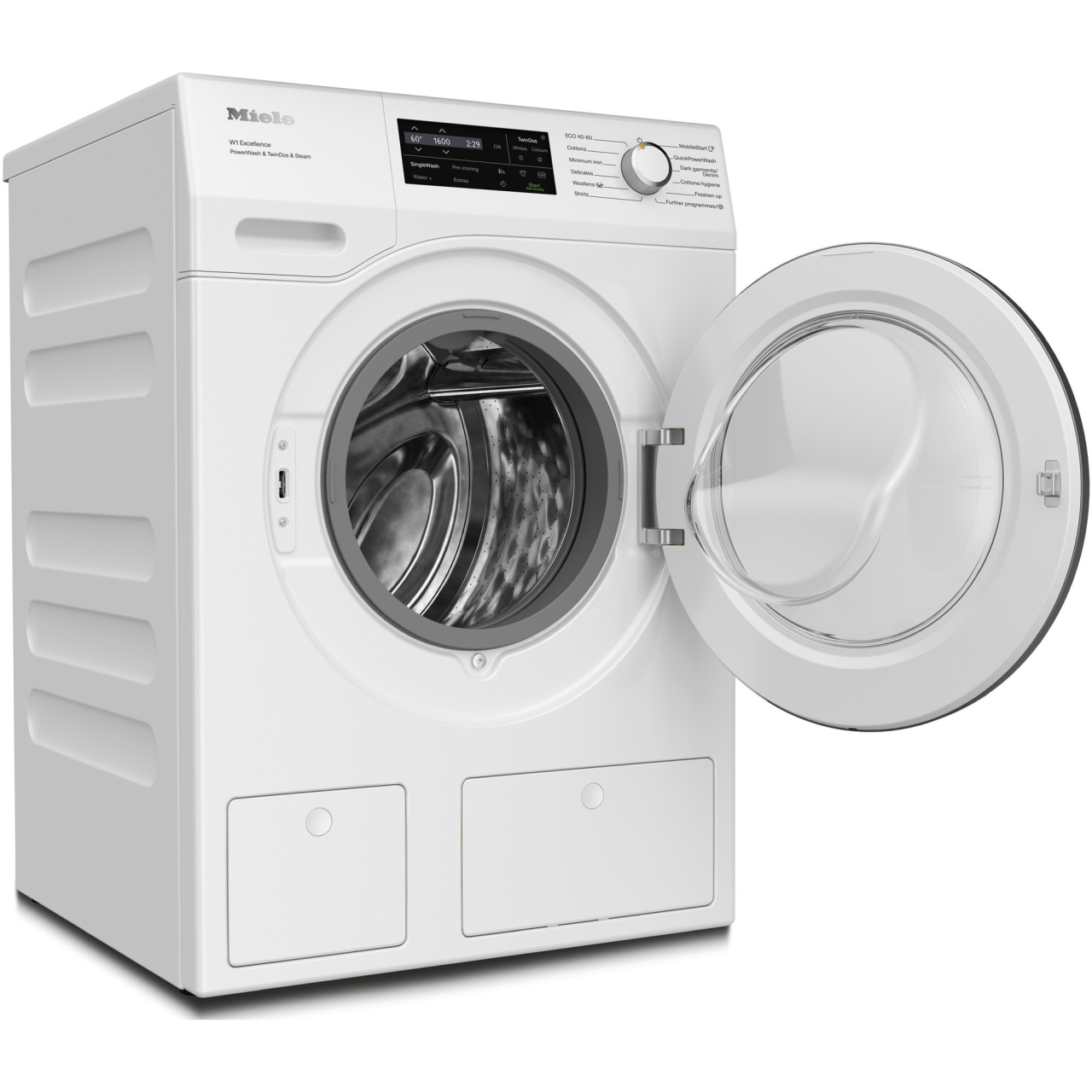 Masina de spalat rufe Miele WEI895 WCS, 9 kg, 1600 rpm, Clasa A, SteamCare, QuickPowerWash,Twindos dozare automata a detergentului Miele@home, Alb [3]