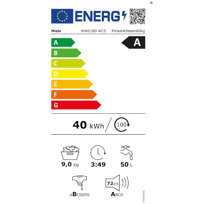 Masina de spalat rufe Miele WWD 380 WCS, 9 kg, 1400 rpm,  SteamCare, Clasa A, QuickPowerWash, Miele@home, Alb [4]
