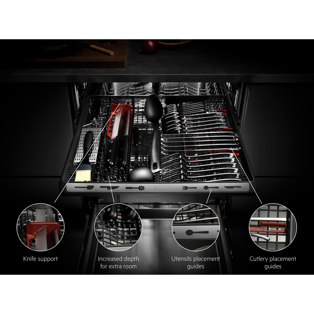 Masina de spalat vase AEG FFB73747PM, 15 seturi, 9 programe, Motor Inverter, Clasa D, AirDry, Afisaj digital, 60 cm, Inox [4]