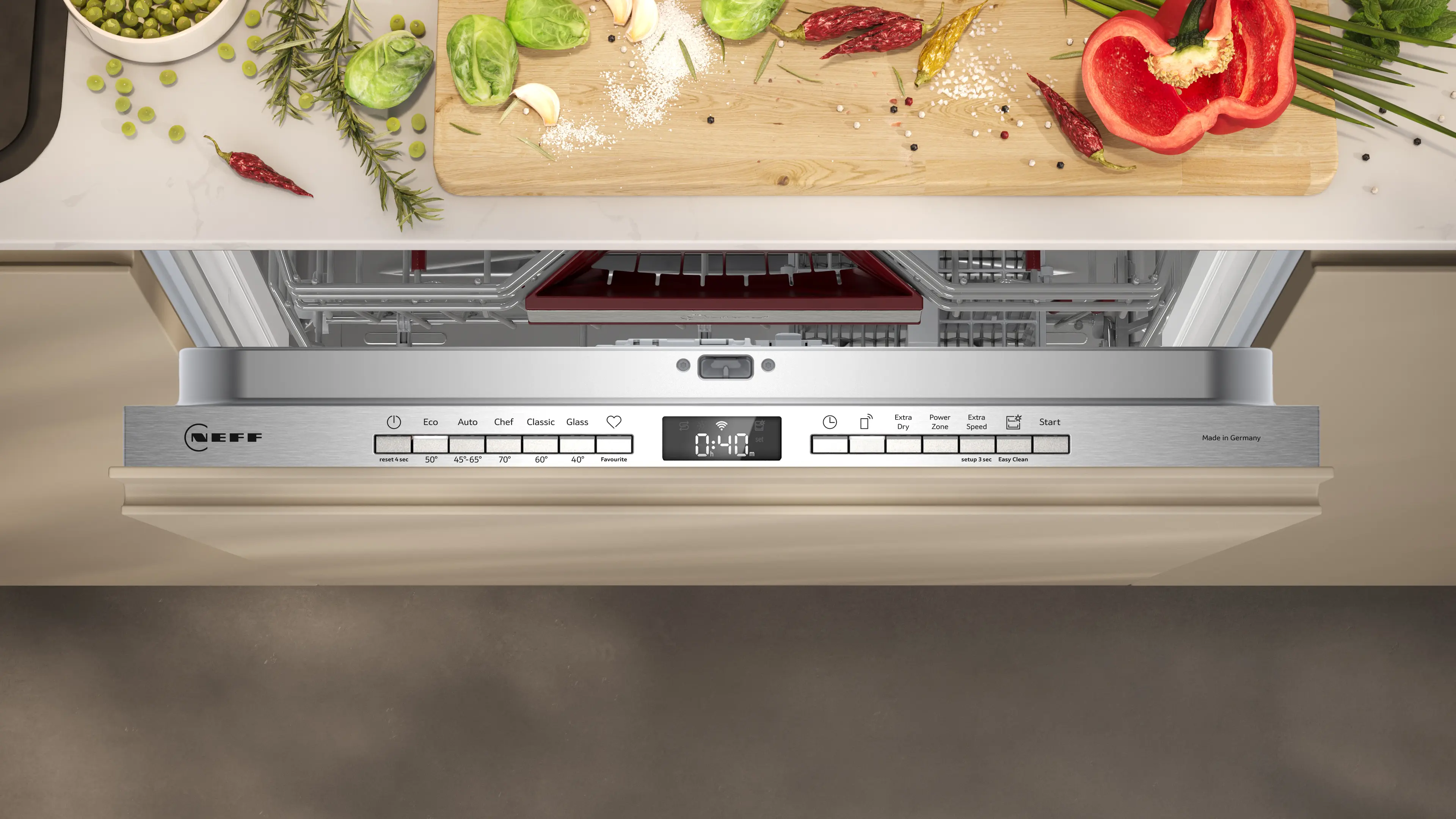 Mașină de spălat vase complet integrabilă NEFF N50 S255EB804E, 60 cm, XXL, Open Dry, Home Connect, 13 seturi, 42 dB, clasa A [3]