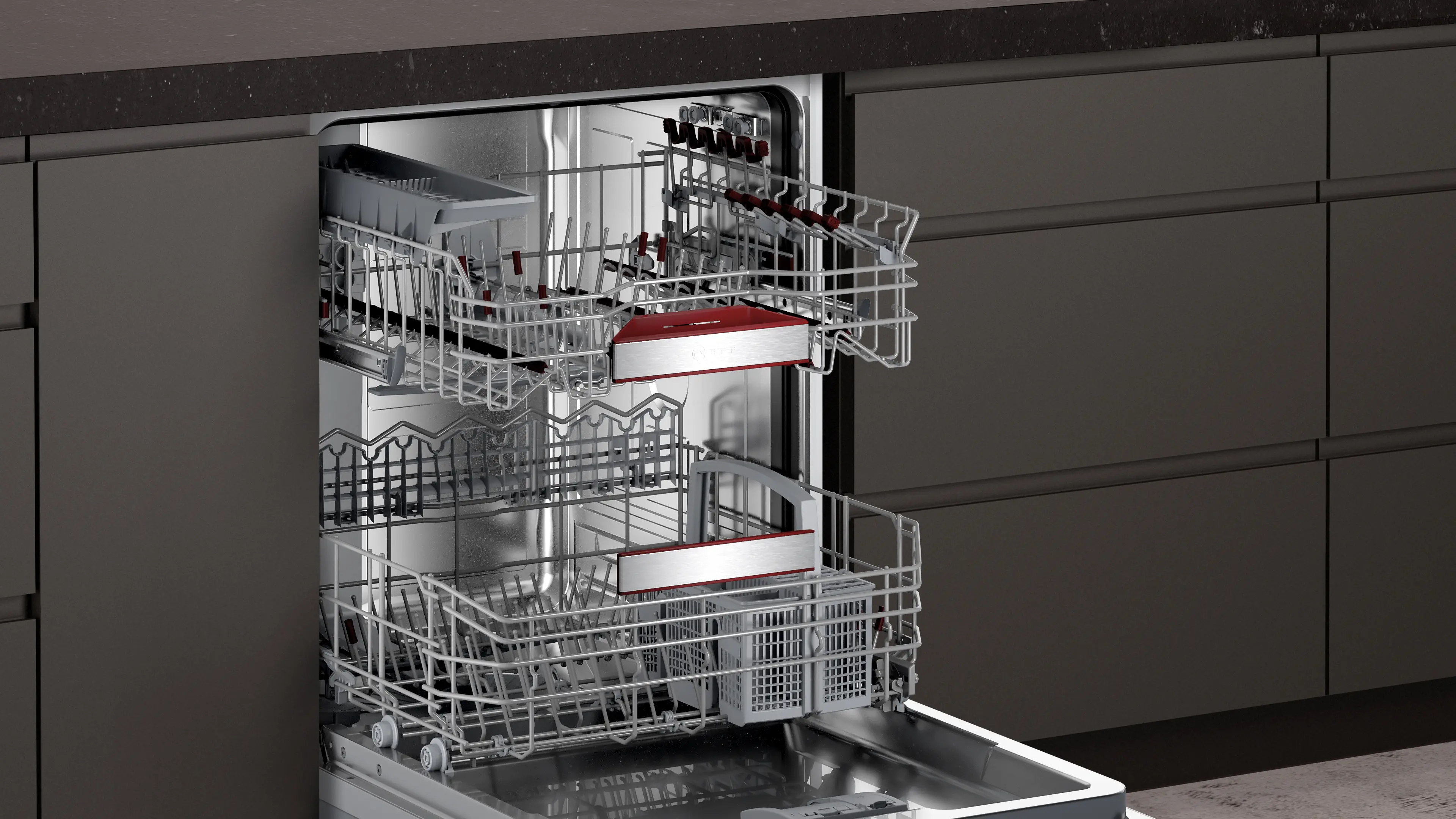 Mașină de spălat vase complet integrabilă NEFF N50 S255EB804E, 60 cm, XXL, Open Dry, Home Connect, 13 seturi, 42 dB, clasa A [4]