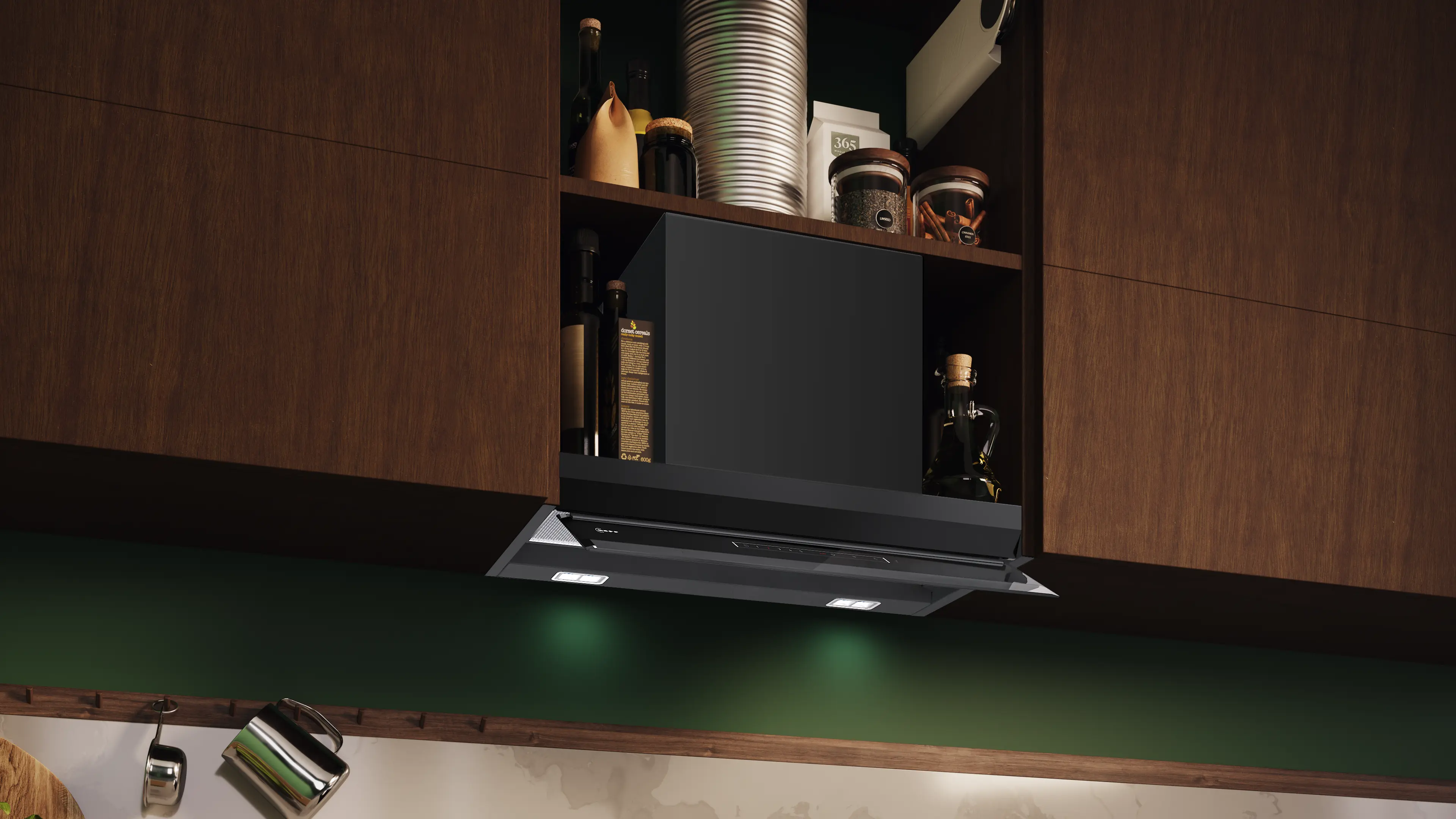 Hotă incorporabilă NEFF D69XET2S5 N70, 60 cm, 426 m³/h, 3 trepte, LED, negru [5]