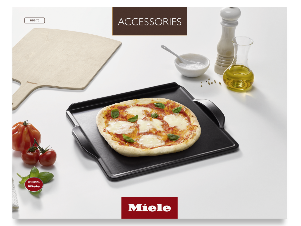 Piatră de gătit gourmet și pizza Miele HBS 70, cu lopată din lemn [4]