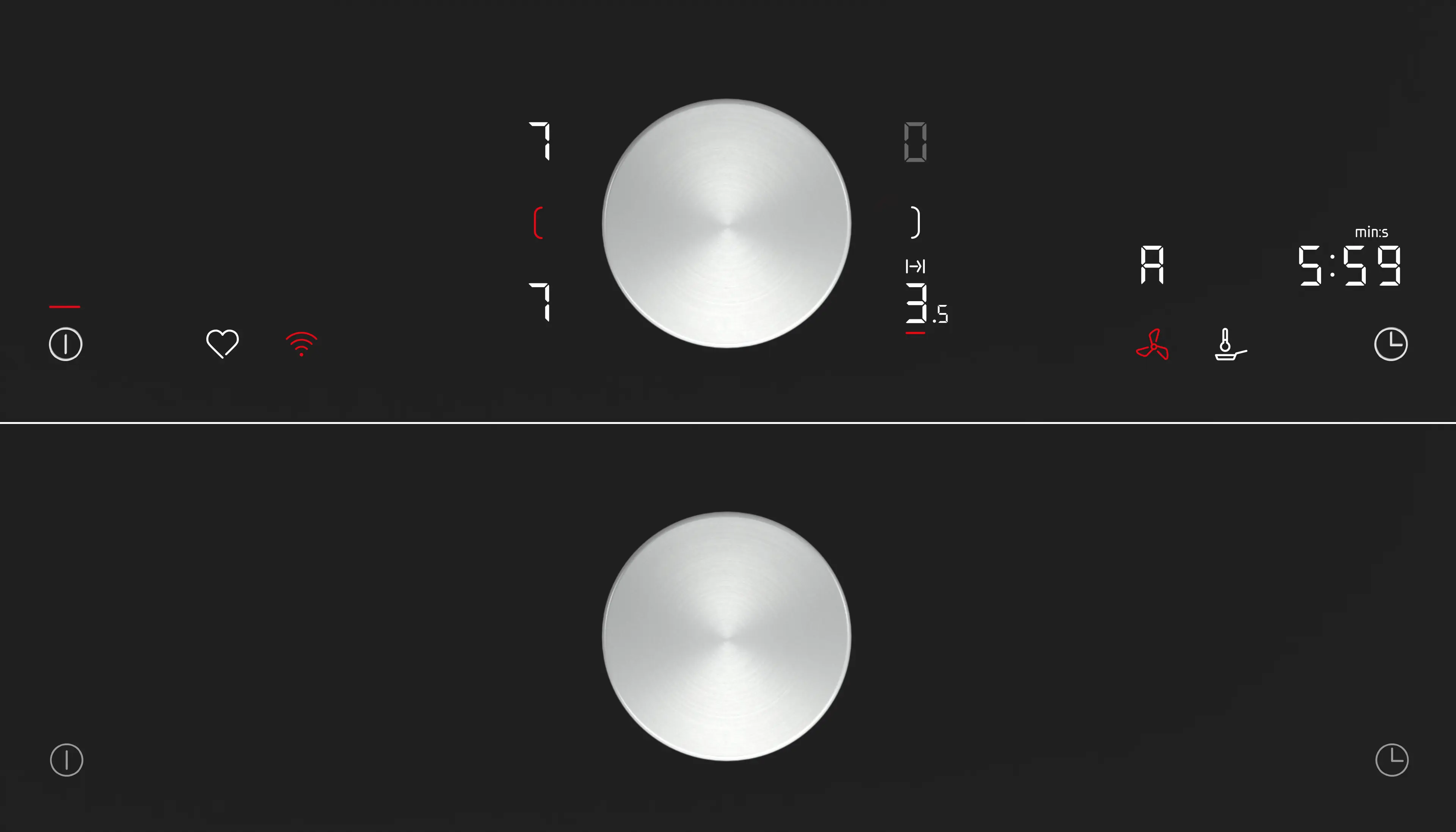 Plită cu inducție cu hotă integrată NEFF N90 V68TTX4L0, 80 cm, FlexInduction, Twist Pad®, 622 m³/h, Negru mat [4]