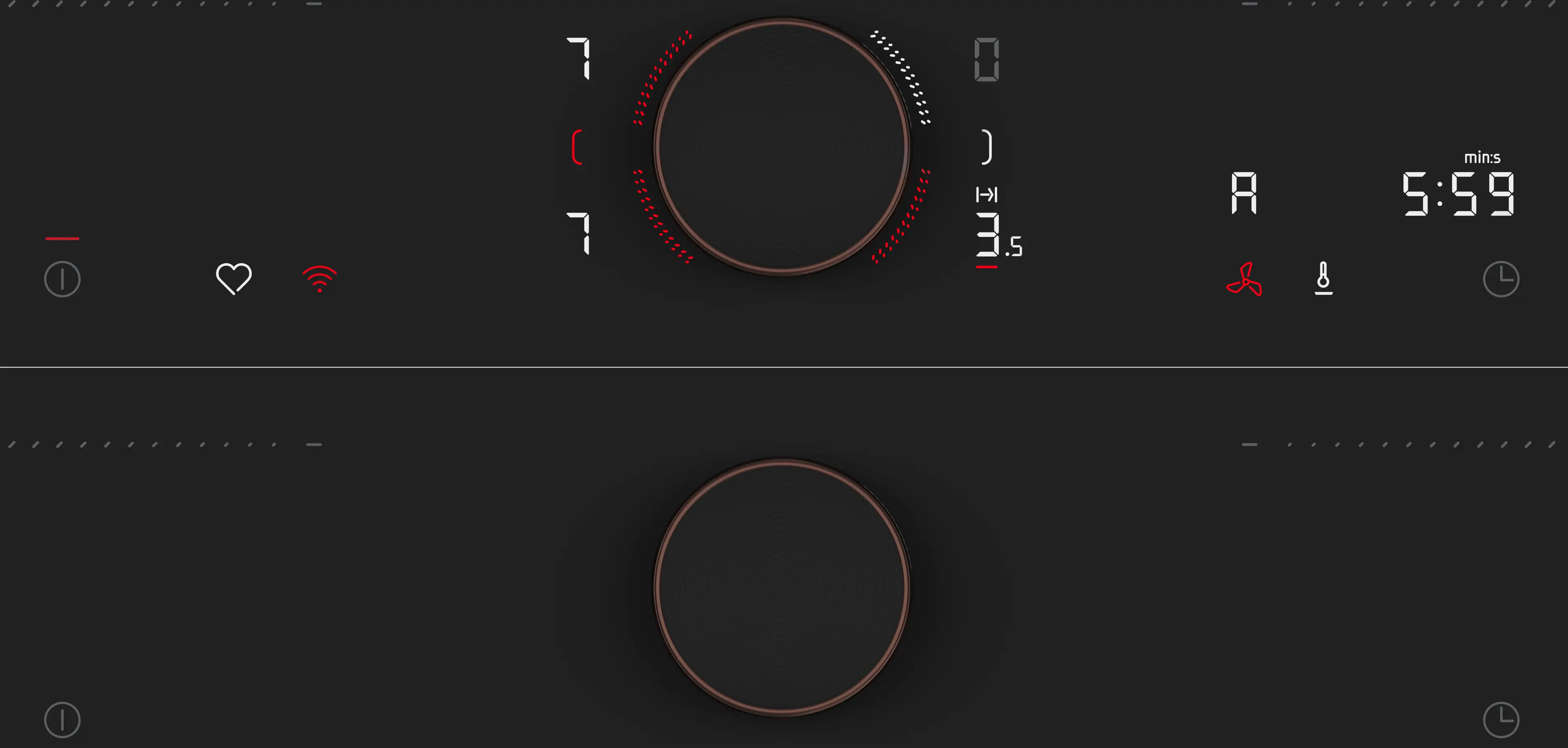 Plită cu inducție cu hotă integrată Neff V68YYX4B0, 80 cm, 4 zone gătit, 622 m³/h, Flex Induction, TwistPad Flex, Home Connect Wi-Fi, Negru mat [3]