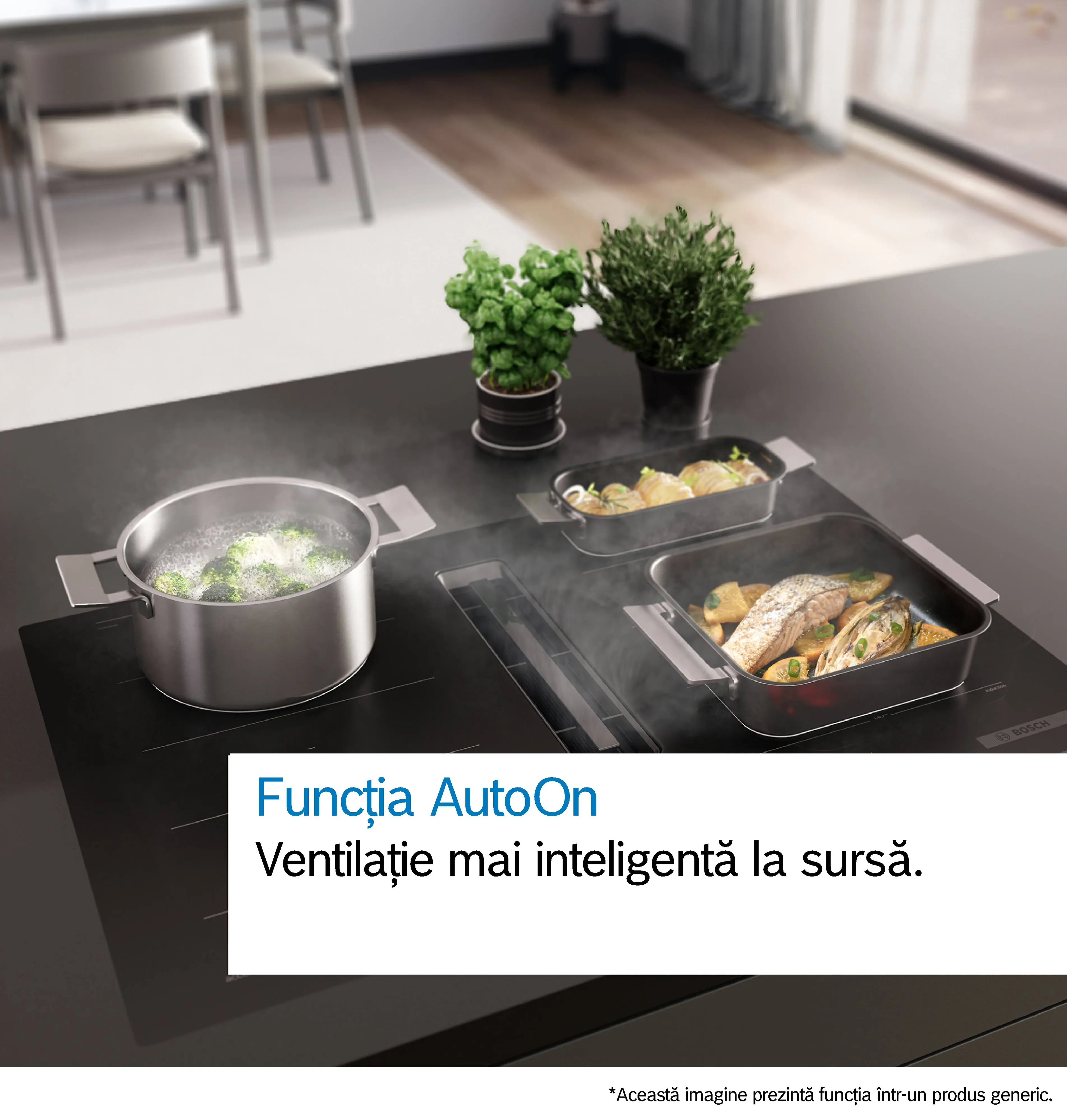 Plita cu inductie cu sistem de ventilare integrat Bosch Seria 6, 70 cm, surface mount without frame [8]