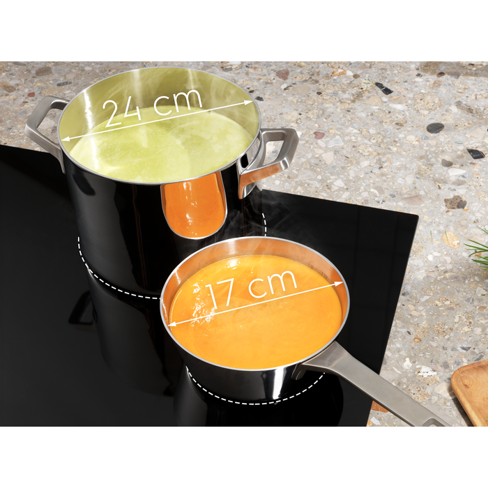 Plită cu inducție Electrolux EIV87671, incorporabilă, 80 cm, TotalFlex cu 5 zone de gătit, PowerBoost, ActiveTouch, Hob2Hood®, touch control, negru [9]