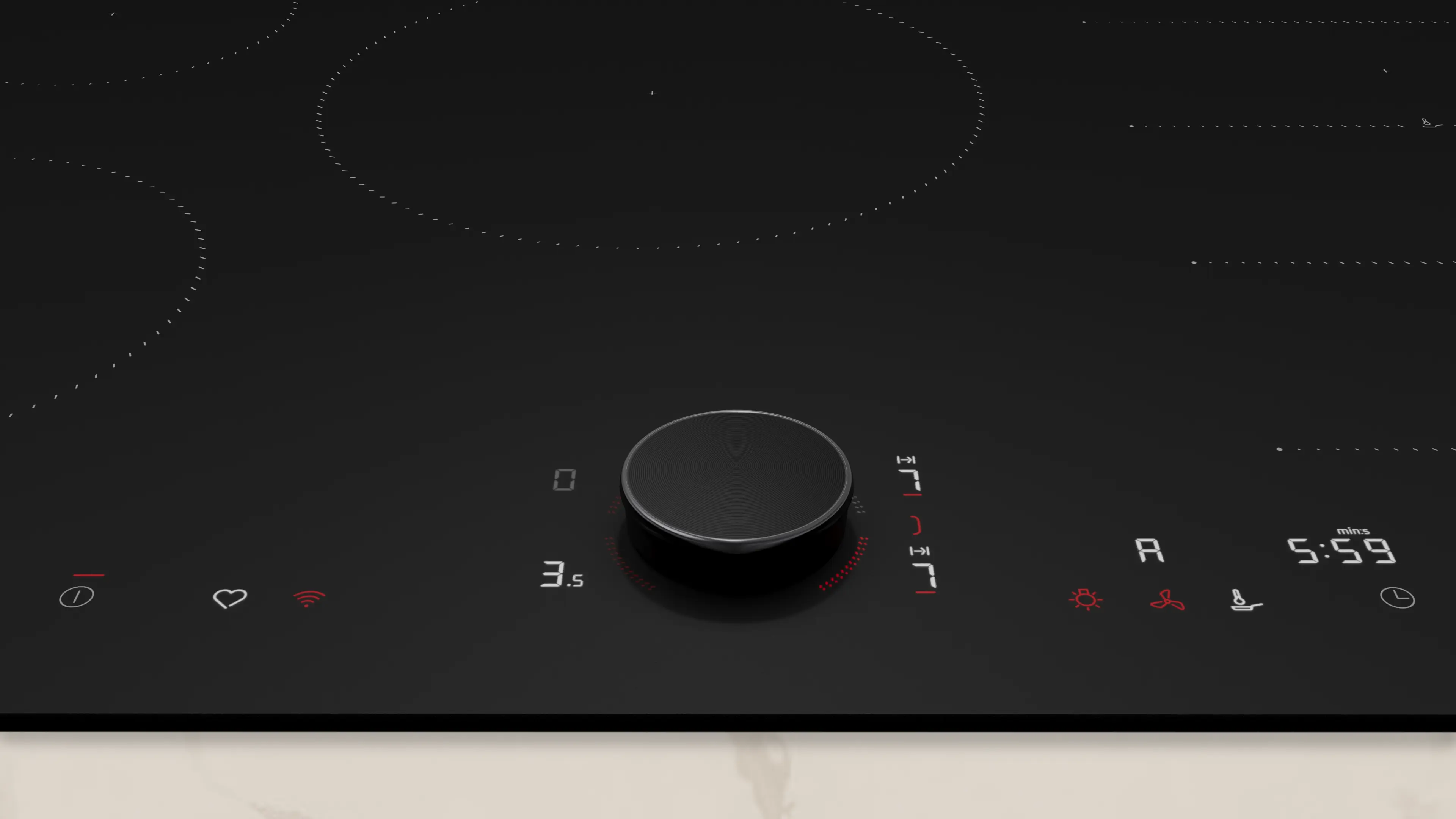 Plită cu inducție NEFF T68NUV4A0 N90, 80 cm, 5 zone gătire, Flex Induction, Twist Pad®, negru mat [2]