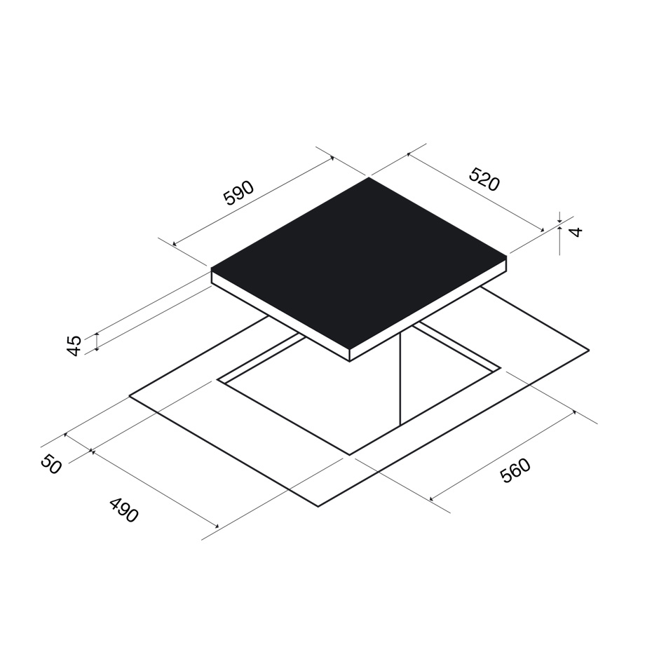 Plită cu inducție Pando PI 3100, 60 cm, 3 zone, sticlă Keraspectrum [2]