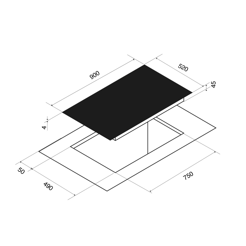 Plită cu inducție pando PI 3500. 90 cm, 6 ochiuri [2]