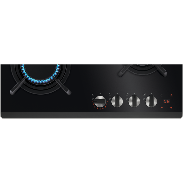 Plită gaz pe sticlă Electrolux KGG643753K 60 cm Negru [2]