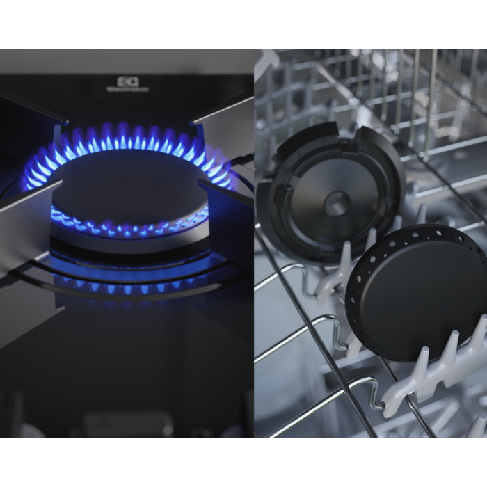 Plită gaz pe sticlă Electrolux KGG643753K 60 cm Negru [8]