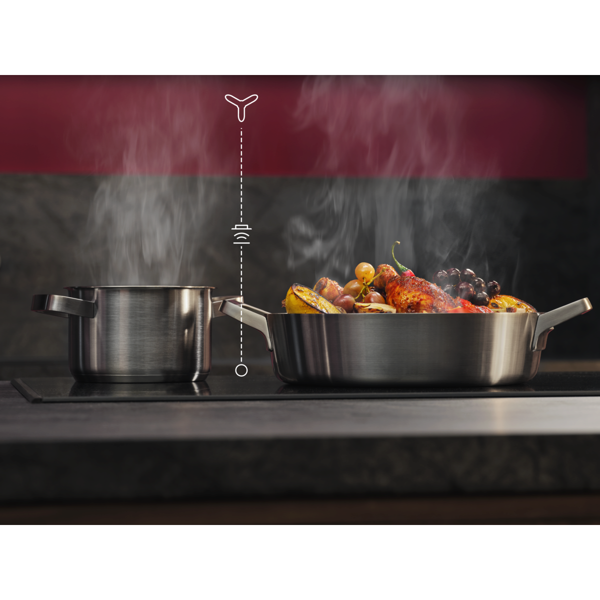 Plita incorpolabila AEG TO64IC00FB, inductie , 4 zone de gatit, Timer electronic, Conectivitate hota, Booster, Functie pauza, 60 cm, Negru [4]