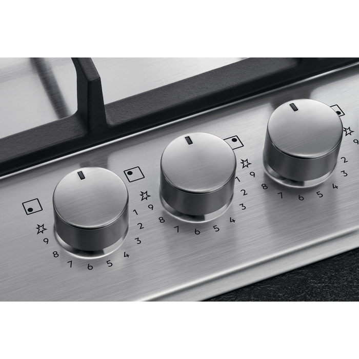 Plita incorporabila AEG HGB64420SM, Gaz, 4 arzatoare, Aprindere electrica, Gratar fonta, 60 cm [2]