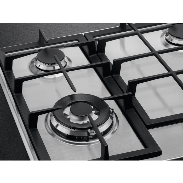 Plita incorporabila AEG HGB64420SM, Gaz, 4 arzatoare, Aprindere electrica, Gratar fonta, 60 cm [3]