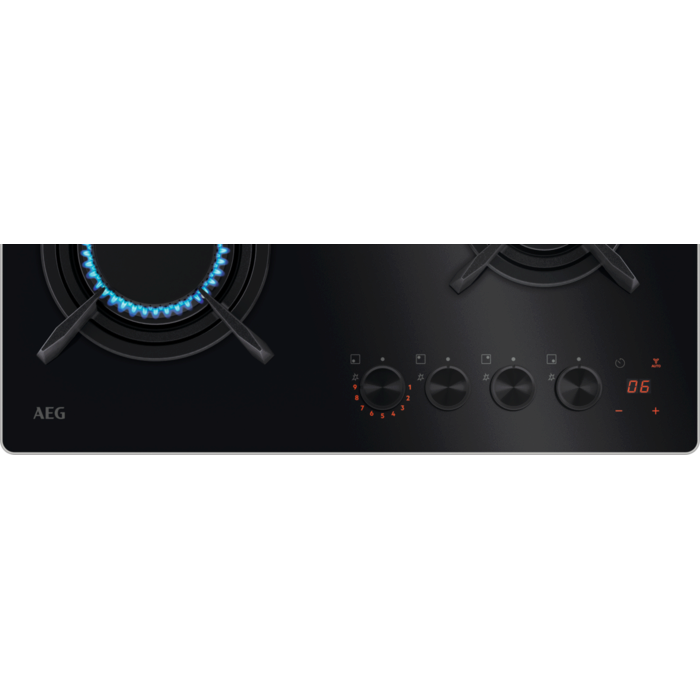 Plita incorporabila AEG HKB64453NB, 4 arzatoare, Aprindere electrica, Gratare fonta, Timer electronic, 60 cm [5]