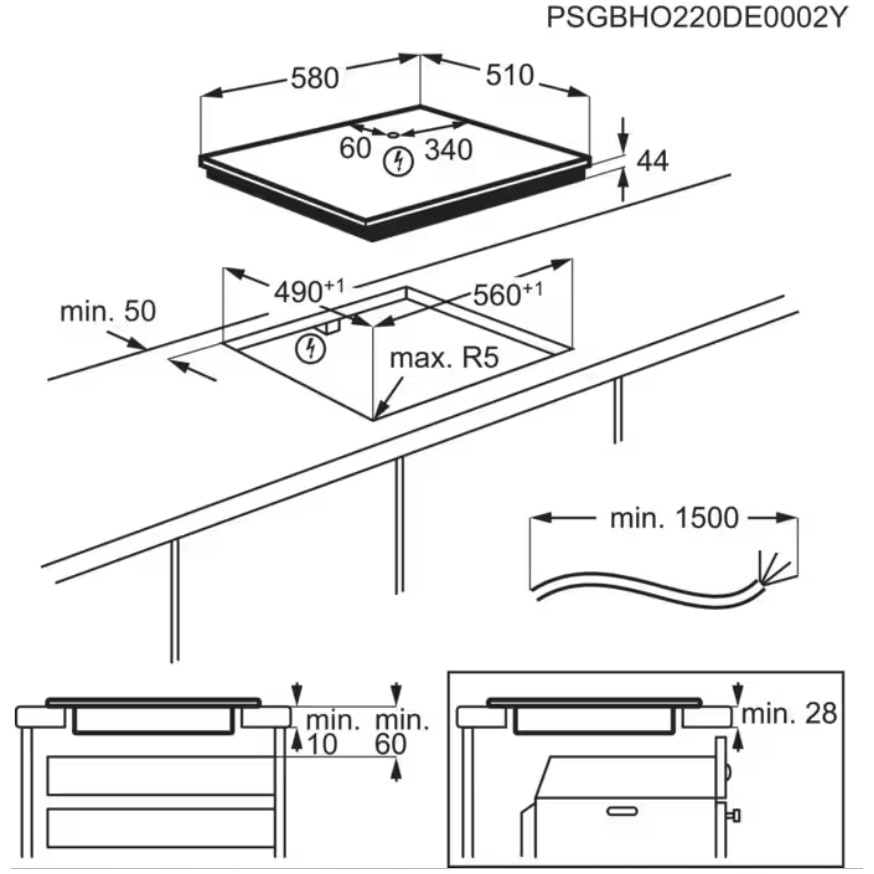 Plita incorporabila AEG TI64IB10IZ, Inductie, 4 zone de gatit, Booster, Timer, Sense Boil, Control touch, 60 cm, Negru [2]