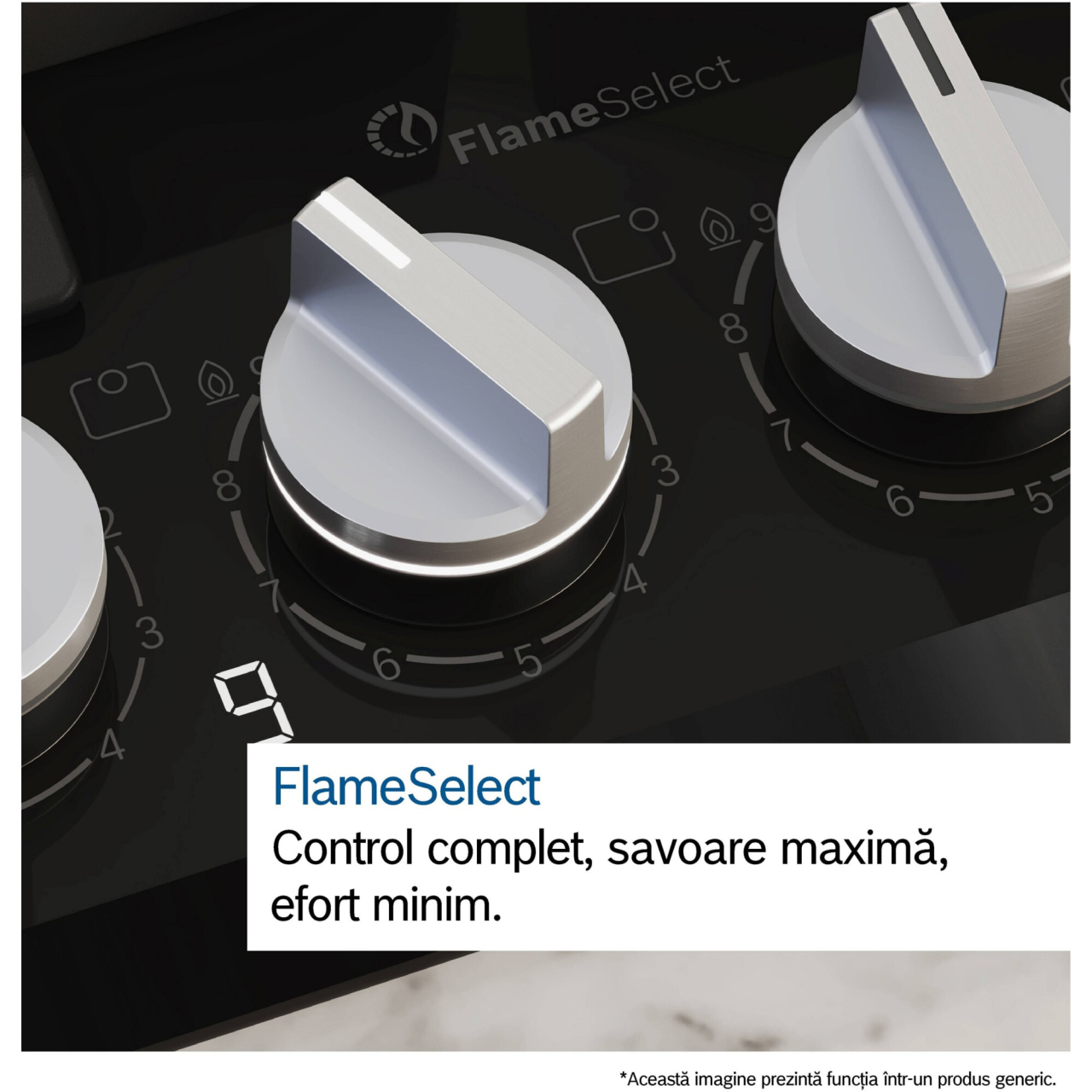 Plita incorporabila Bosch PRS9A6H40, 5 arzatoare, Flame select, Arzator Wok, Touch control & mecanic, Gratar fonta, 90 cm [4]