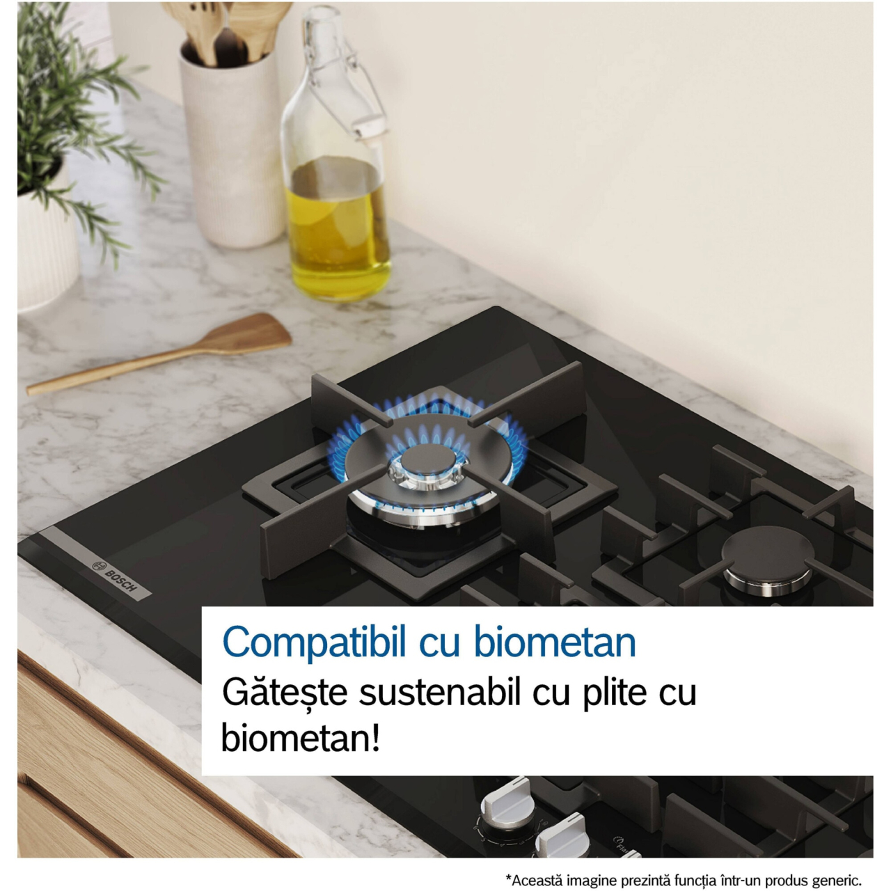 Plita incorporabila Bosch PRS9A6H40, 5 arzatoare, Flame select, Arzator Wok, Touch control & mecanic, Gratar fonta, 90 cm [3]