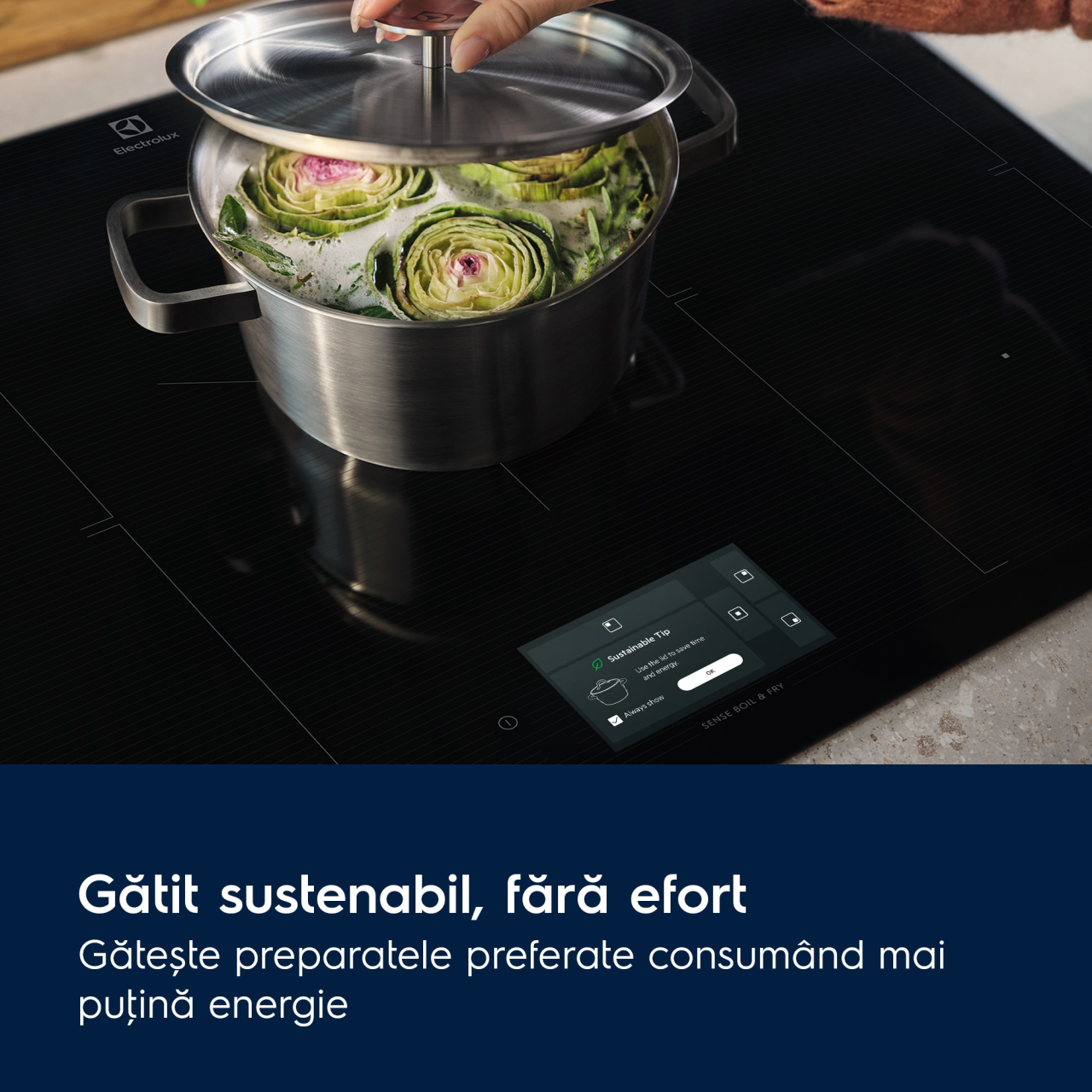 Plita incorporabilă Electrolux EIS6149 – Plită cu inducție 60 cm Seria 800 SenseBoil+Fry, 4 zone de gătit, Hob2Hood®, Control tactil & Bridge, Negru [6]