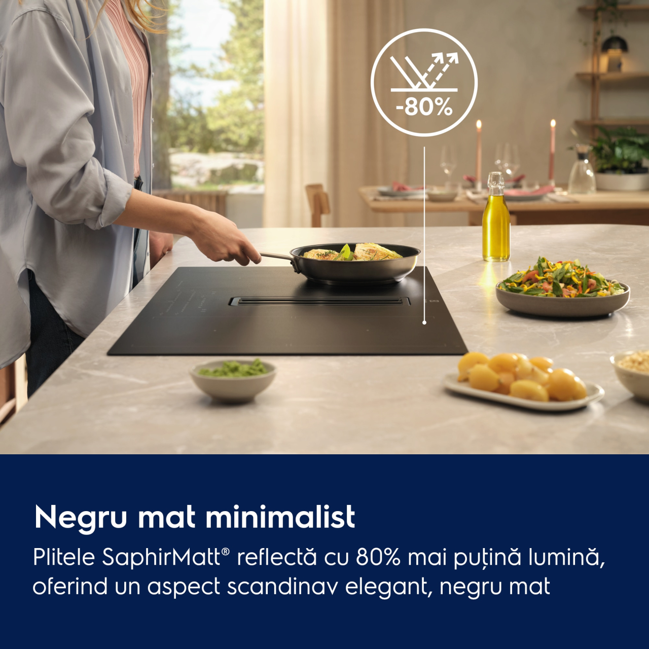Plita incorporabilă Electrolux EIS6149 – Plită cu inducție 60 cm Seria 800 SenseBoil+Fry, 4 zone de gătit, Hob2Hood®, Control tactil & Bridge, Negru [4]