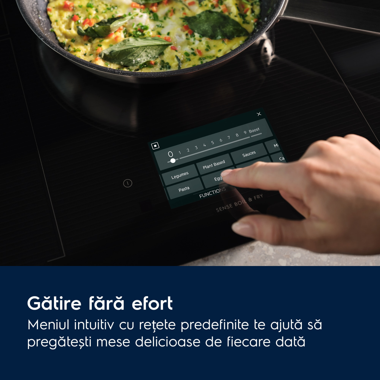 Plita incorporabilă Electrolux EIS6149 – Plită cu inducție 60 cm Seria 800 SenseBoil+Fry, 4 zone de gătit, Hob2Hood®, Control tactil & Bridge, Negru [7]