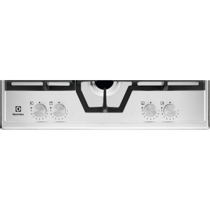 Plita incorporabila Electrolux KGS64562SX, Gaz, 4 arzatoare, Arzator Wok. Aprindere electrica integrata, Dispozitiv siguranta, Gratare fonta, 60 cm, Inox [2]