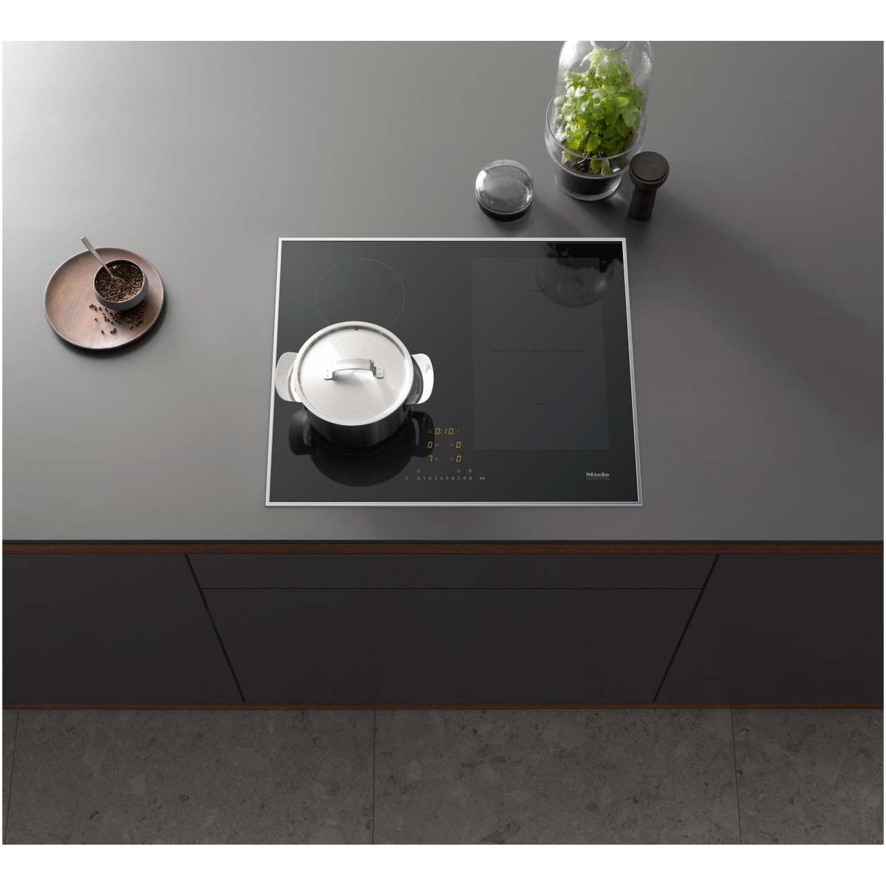 Plita incorporabila Miele KM 7466 FR, Inductie, 4 zone de gatit, TwinBooster,  PowerFlex, Conectivitate hota, Rama inox, 60 cm, Negru [3]