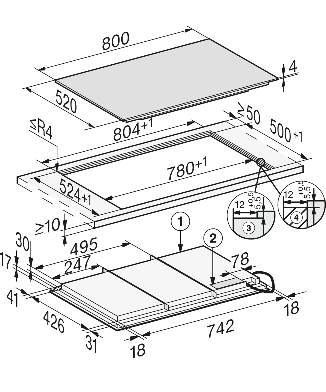 Plita incorporabila pe inductie Miele Diamond cu 6 zone KM 7878-1 FL [3]