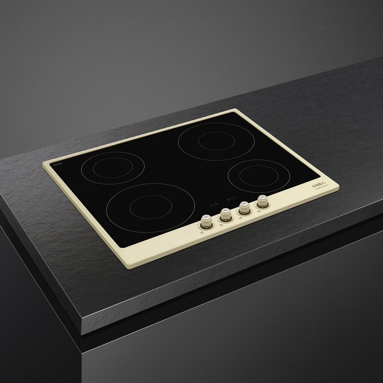Plita incorporabila Smeg SI764POM, Inductie, Negru/Crem 4 zone de gatit [2]