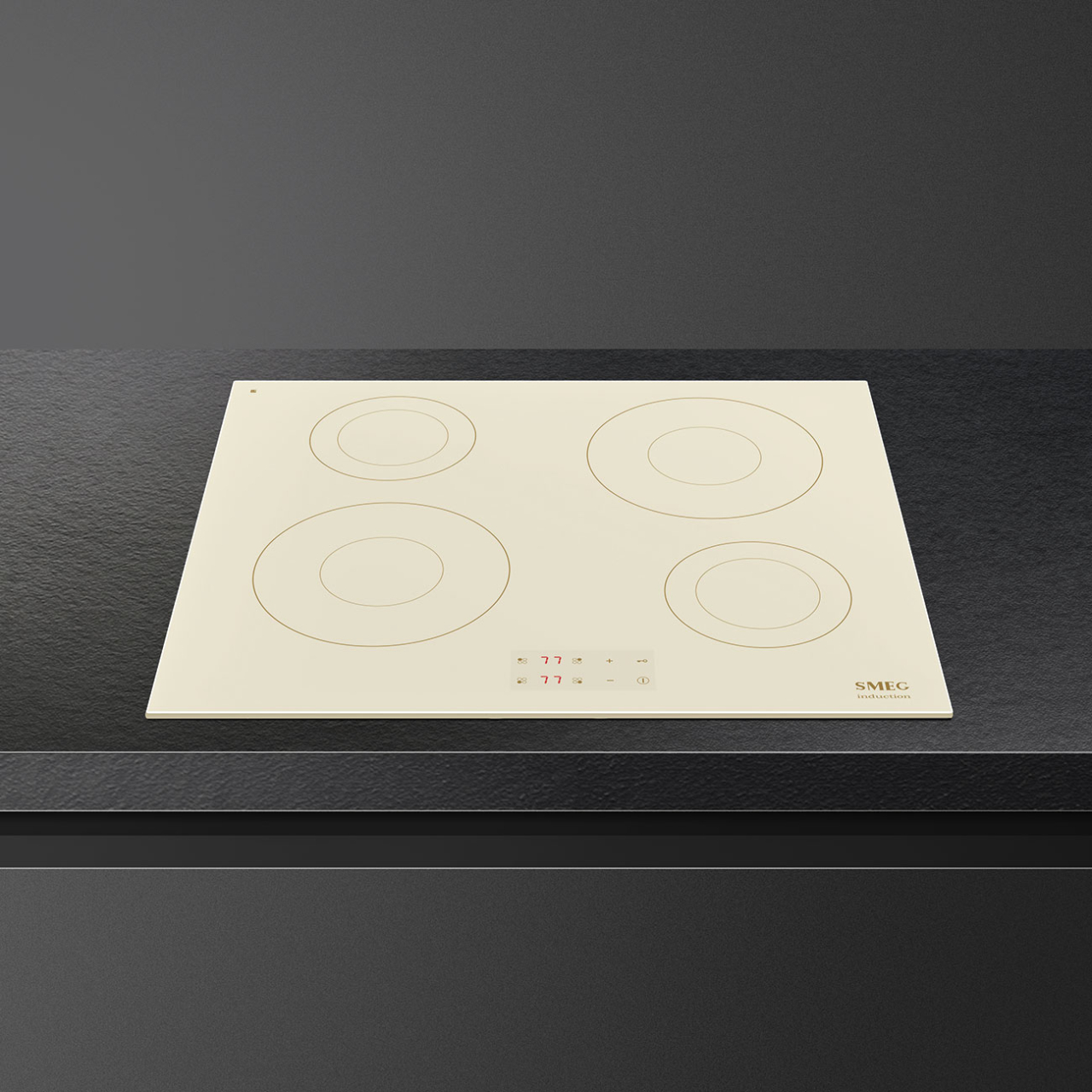 Plita inductie Smeg SI2641DP, 60 cm, 4 zone de gatit, finisaj crem - alama [2]