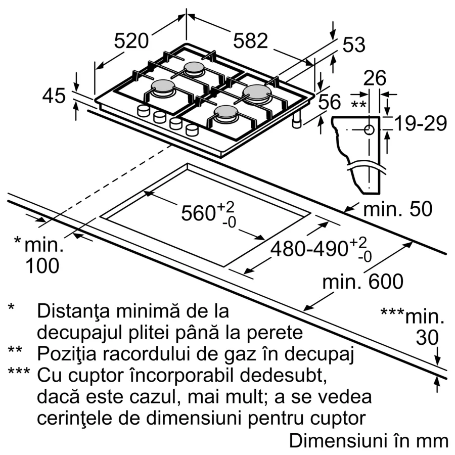 Plita pe gaz Bosch Seria 6, 60 cm, Inox [11]